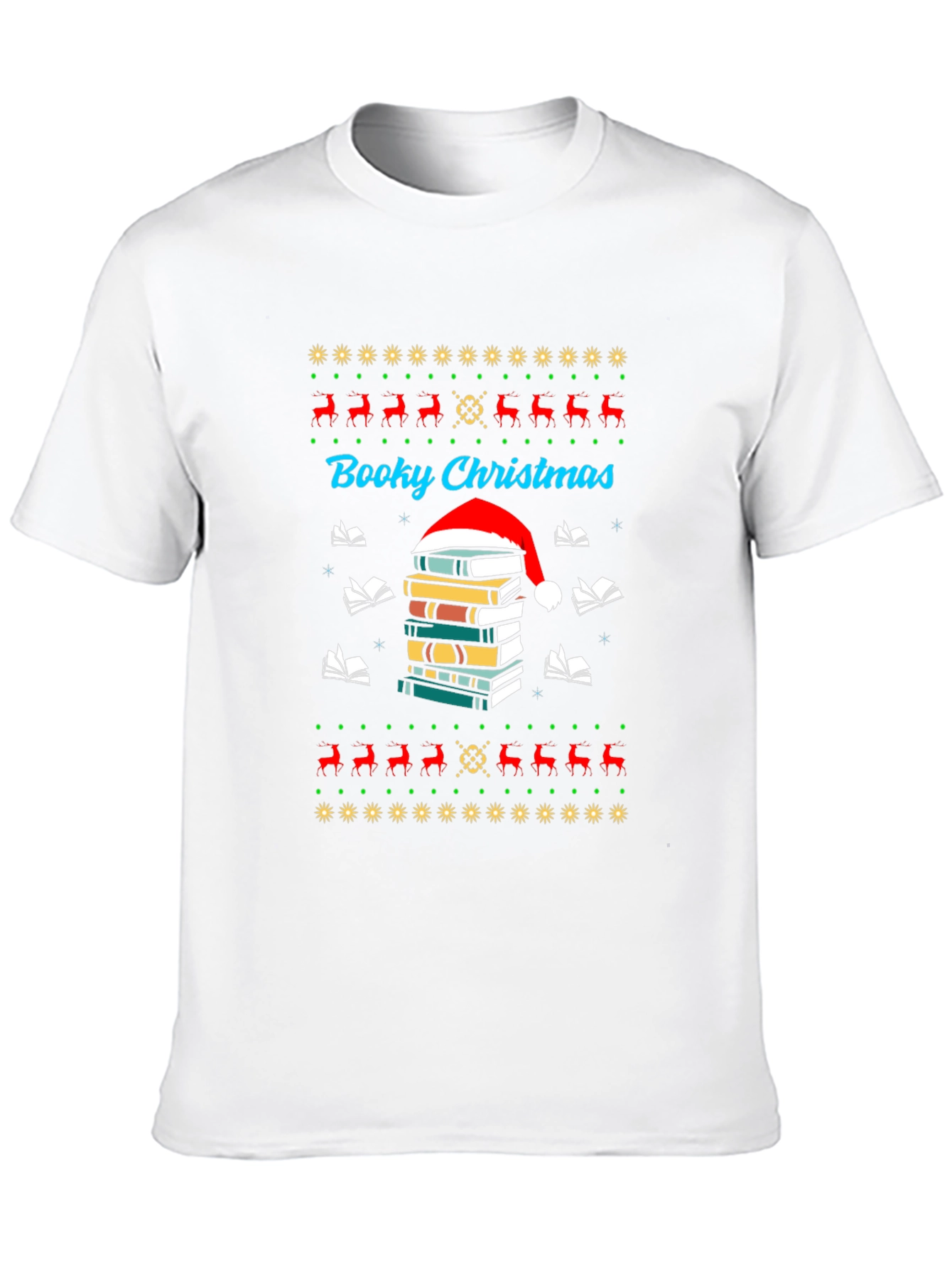 Booky Christmas T-Shirt Festive Holiday Reading Tee