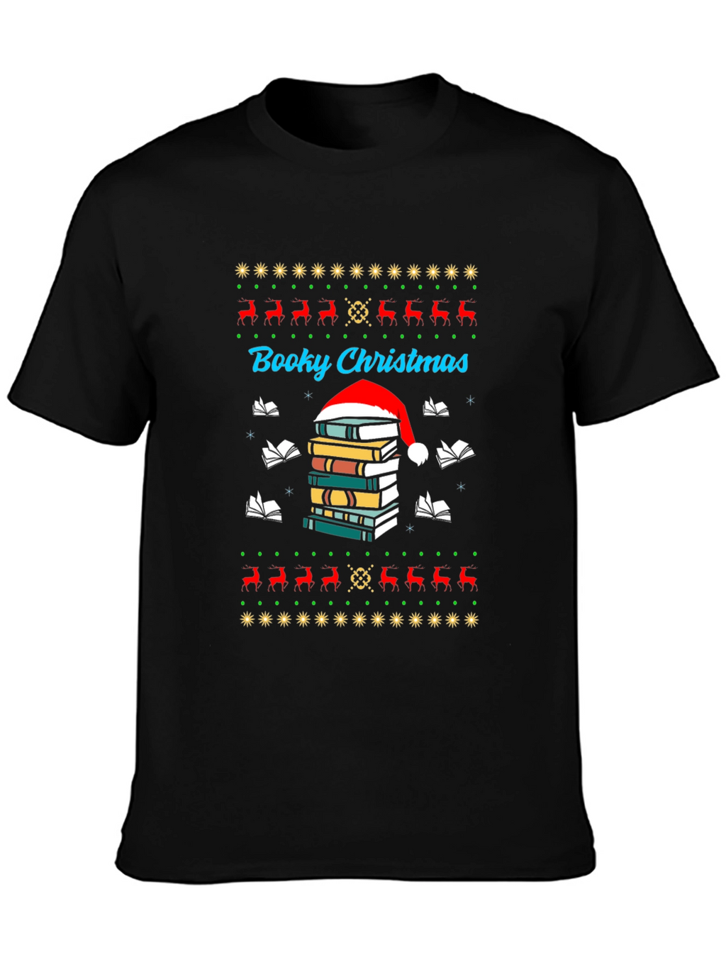 Booky Christmas T-Shirt Festive Holiday Reading Tee