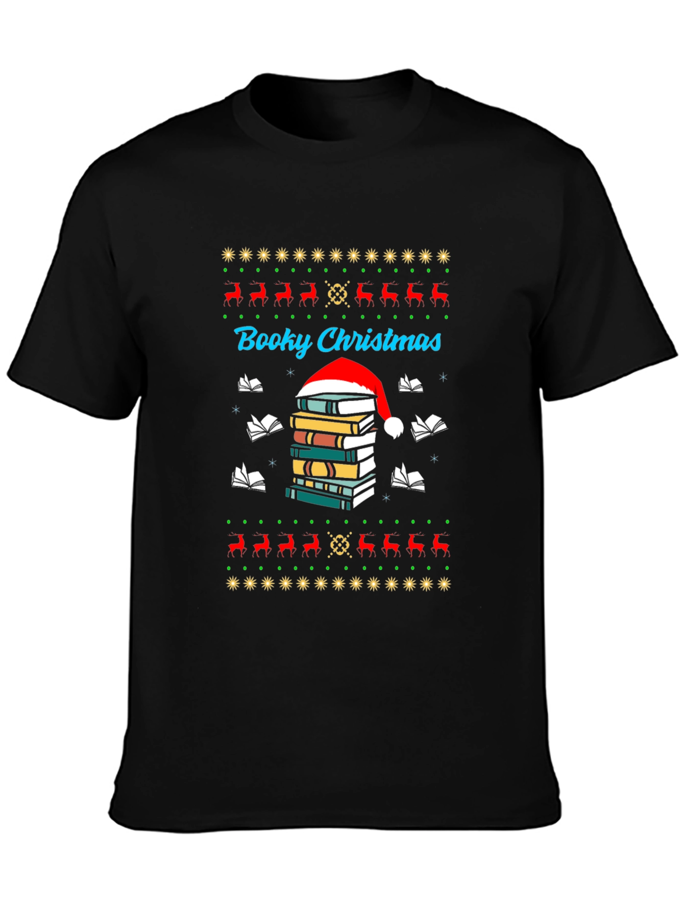 Booky Christmas T-Shirt Festive Holiday Reading Tee