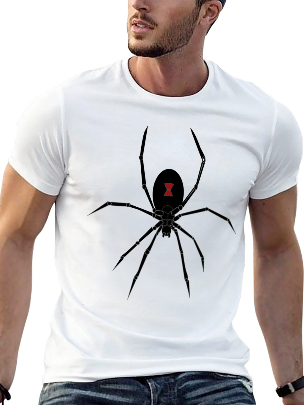 Black Widow Spider Graphic Tee - Mens Black T-Shirt