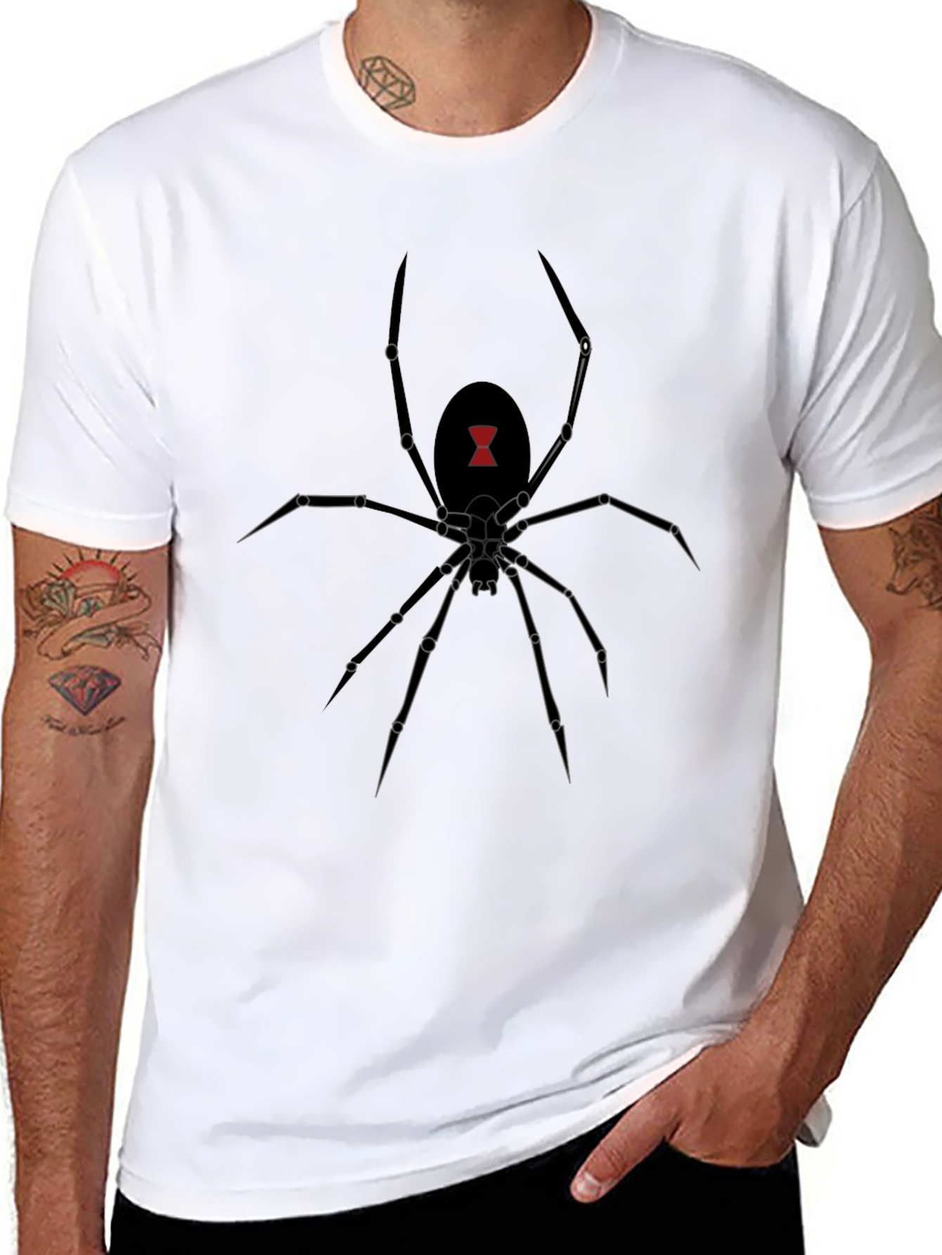 Black Widow Spider Graphic Tee - Mens Black T-Shirt