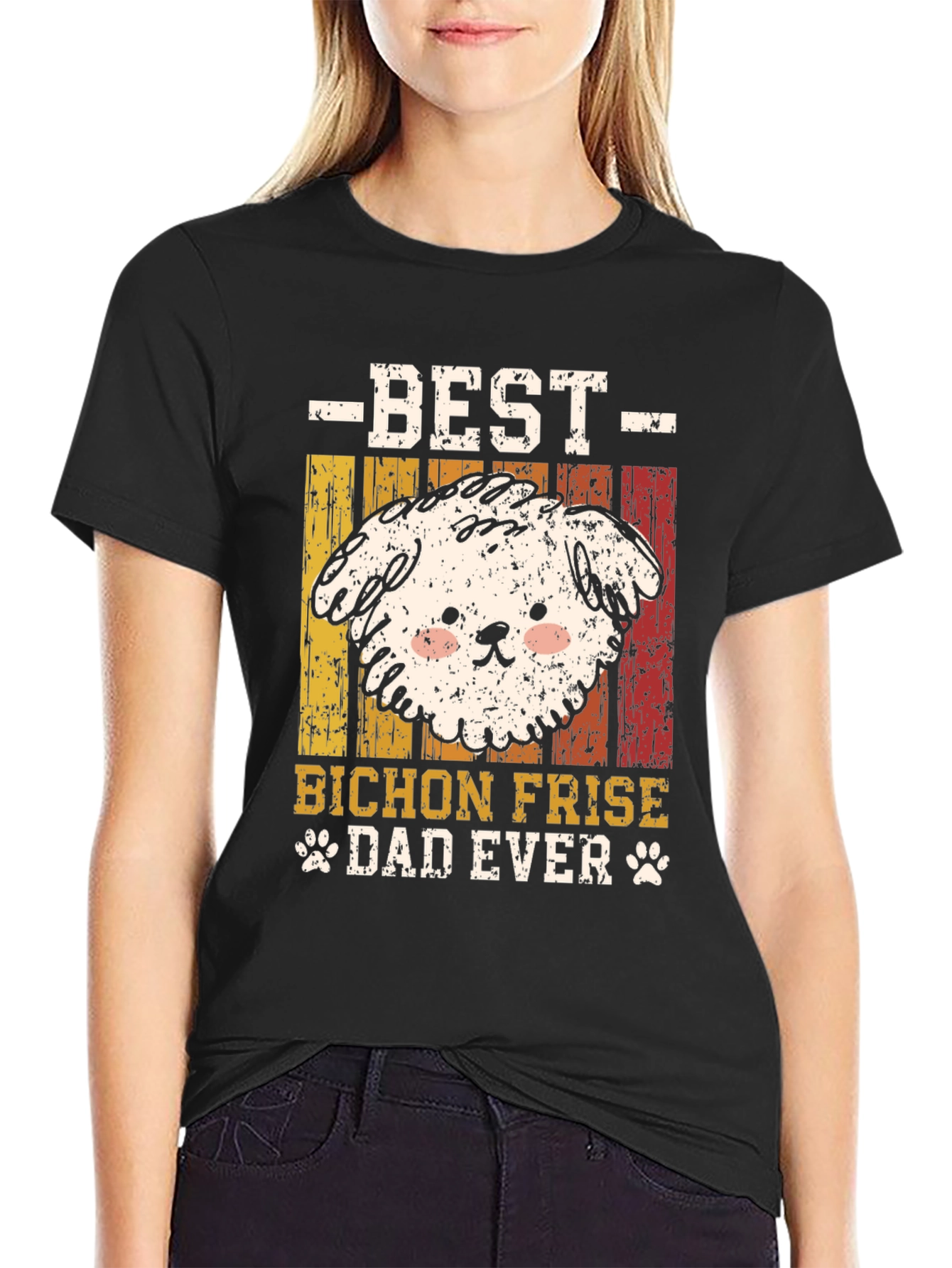 Bichon Frise Dad Ever Graphic Tee
