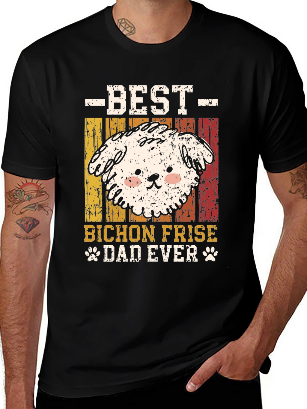 Bichon Frise Dad Ever Graphic Tee