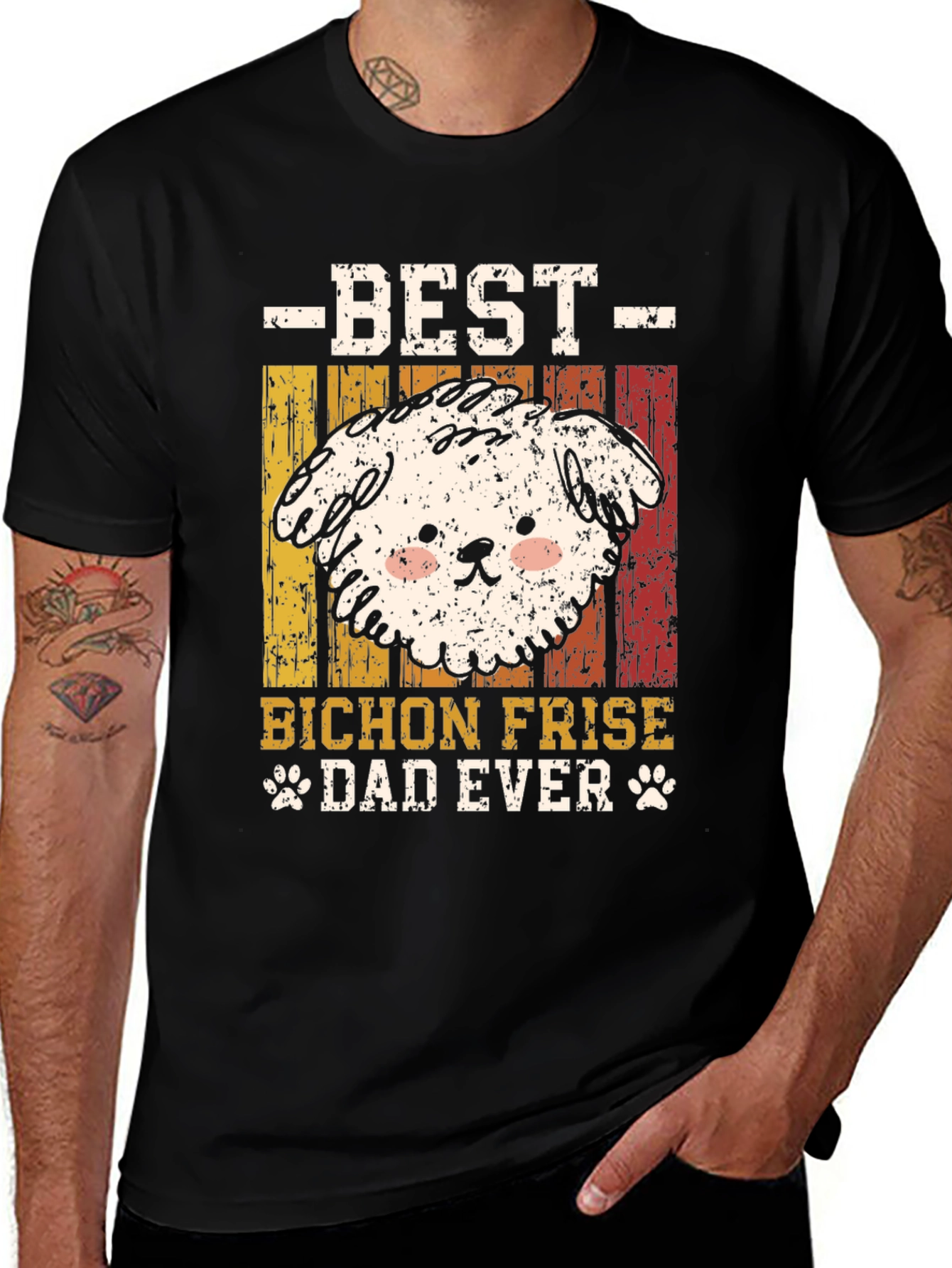 Bichon Frise Dad Ever Graphic Tee