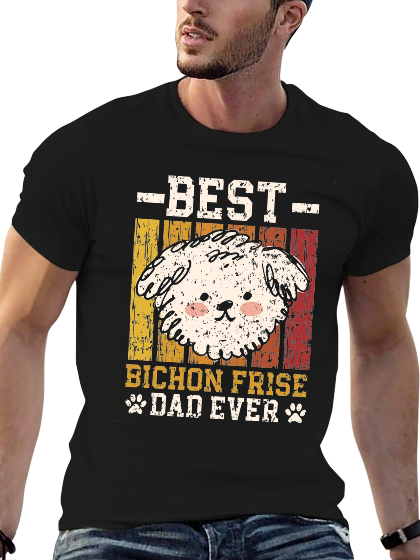 Bichon Frise Dad Ever Graphic Tee