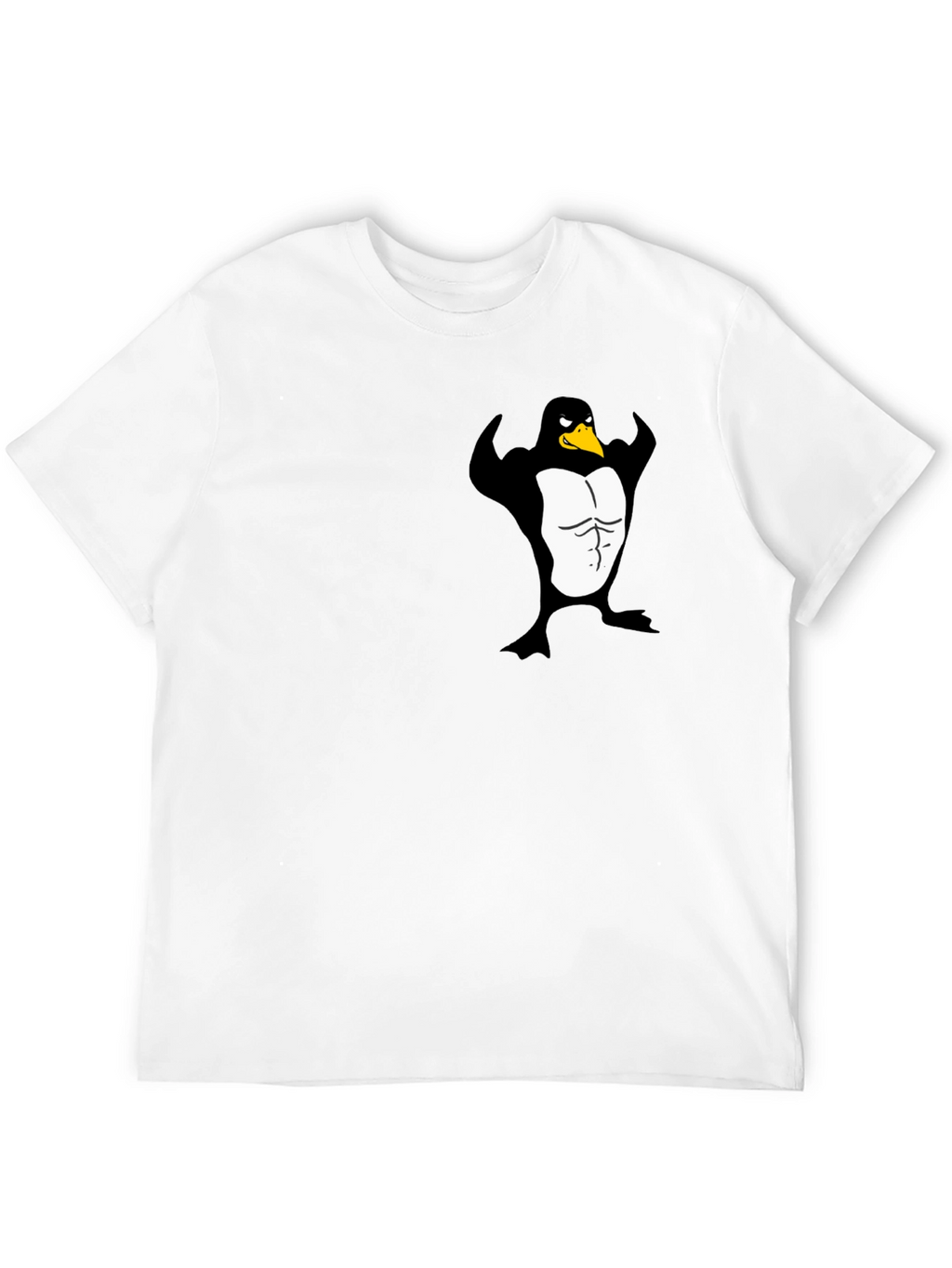 Muscle Penguin Graphic Black T-Shirt