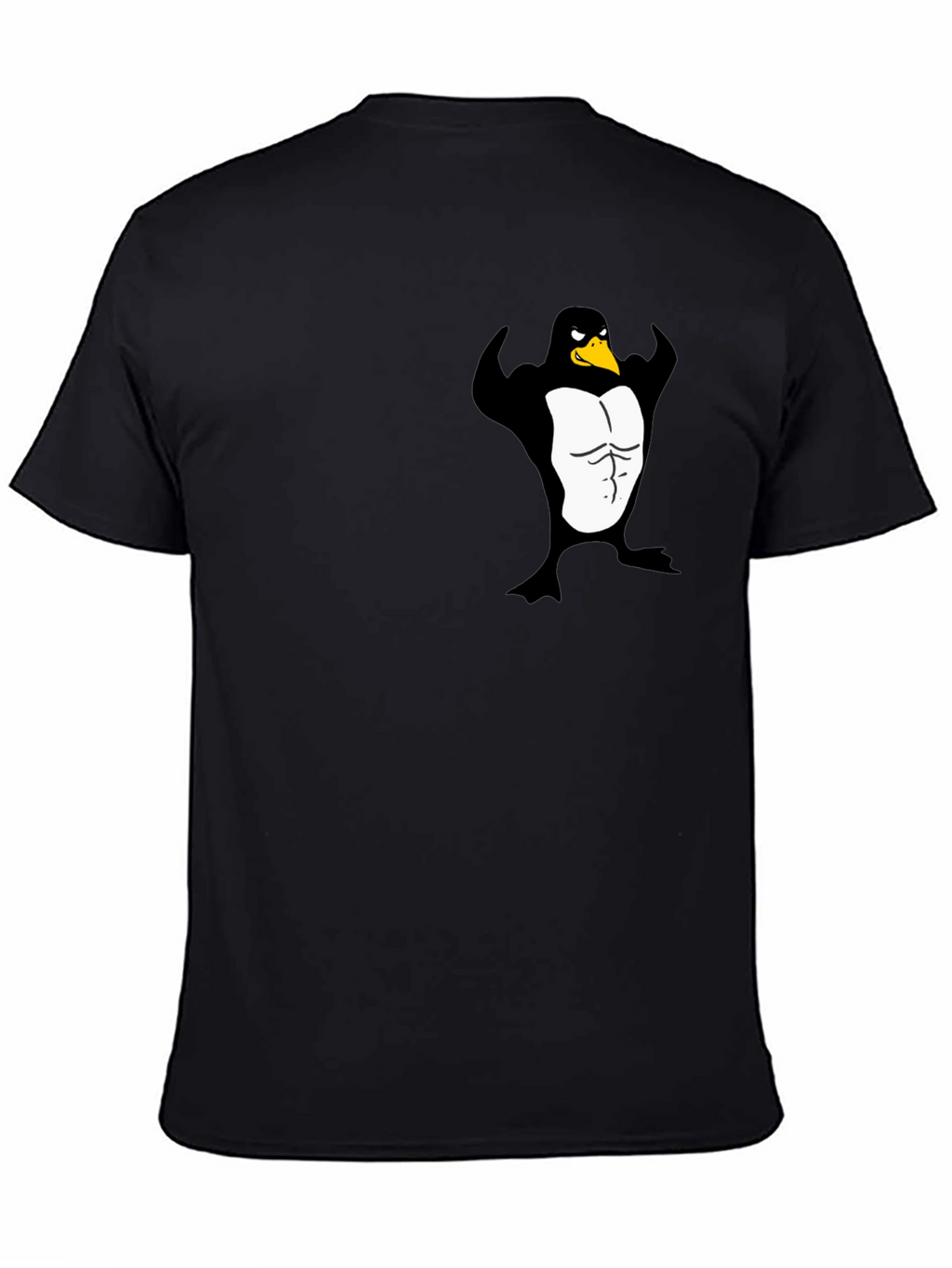 Muscle Penguin Graphic Black T-Shirt