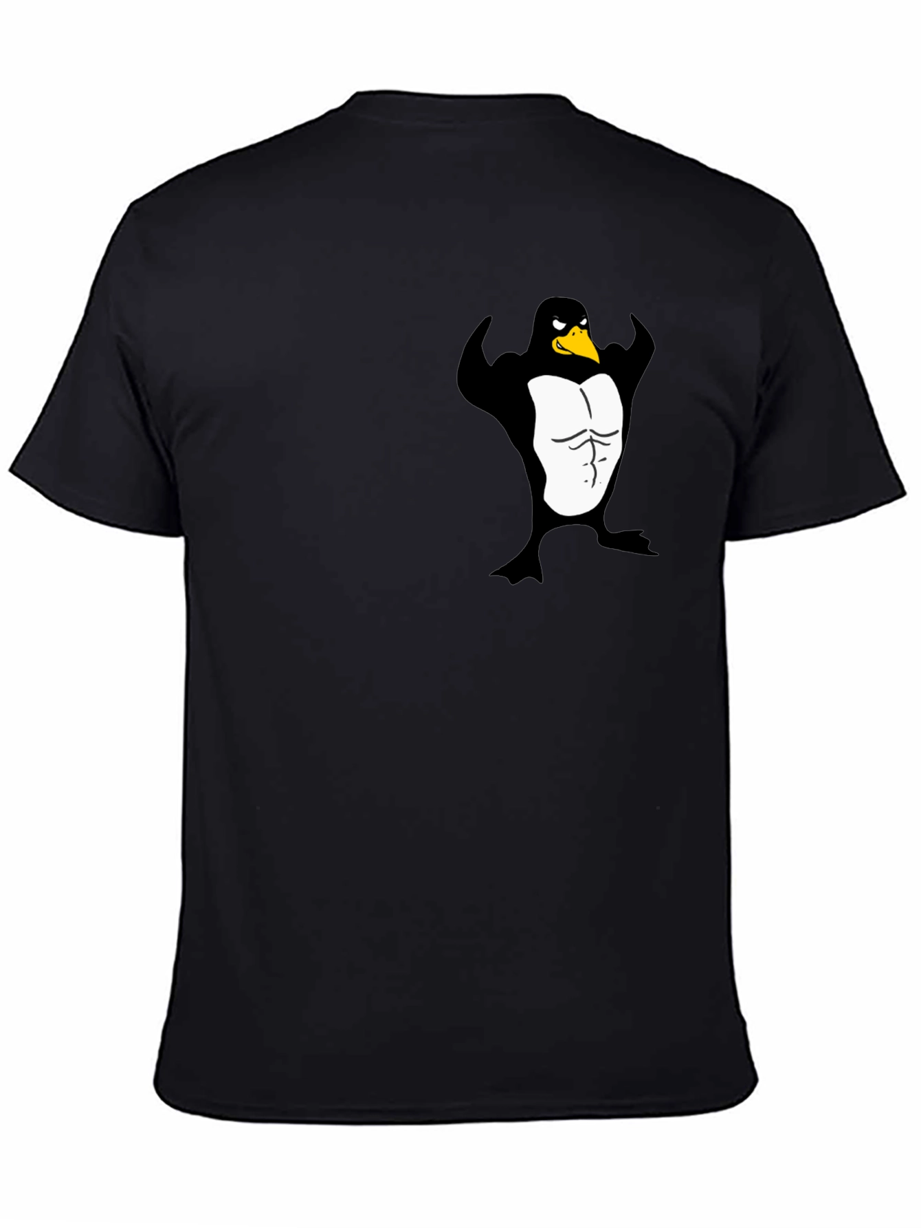 Muscle Penguin Graphic Black T-Shirt