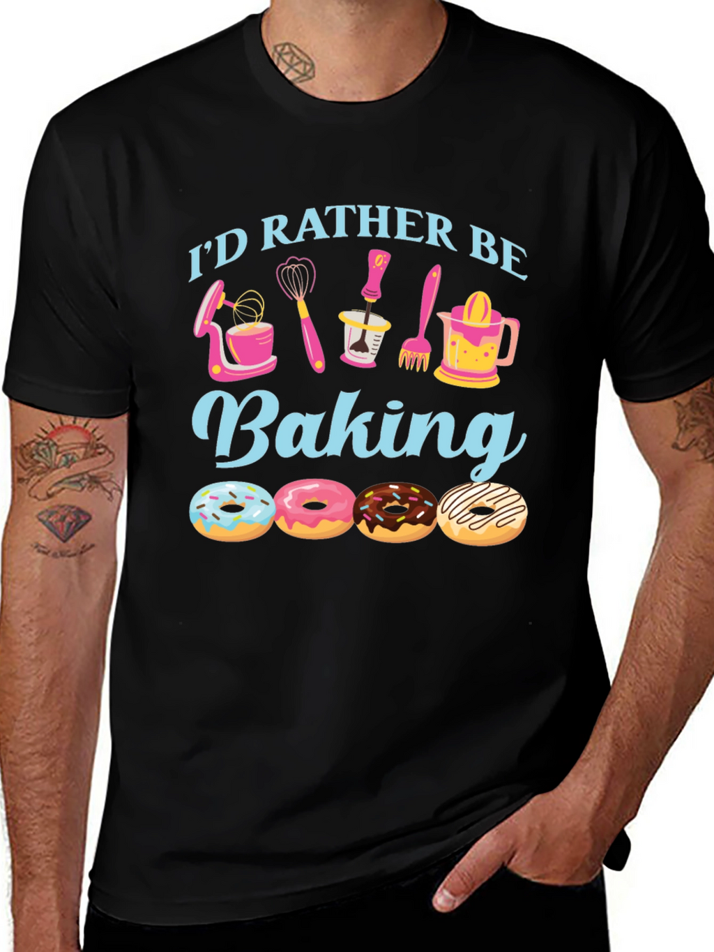 Id Rather Be Baking T-Shirt Donut Design