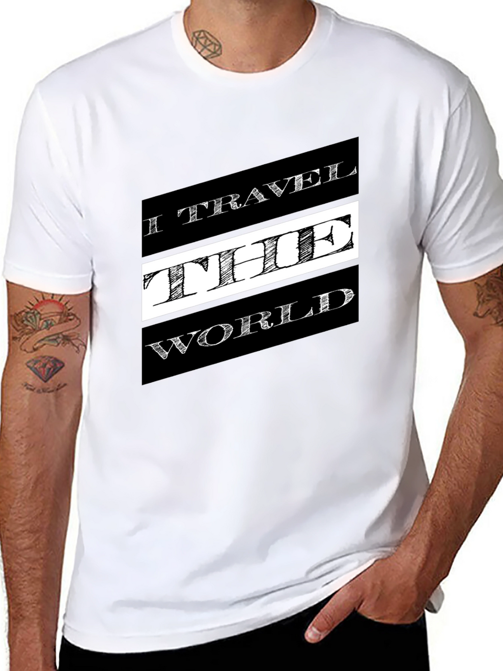 Travel the World Black Graphic T-Shirt
