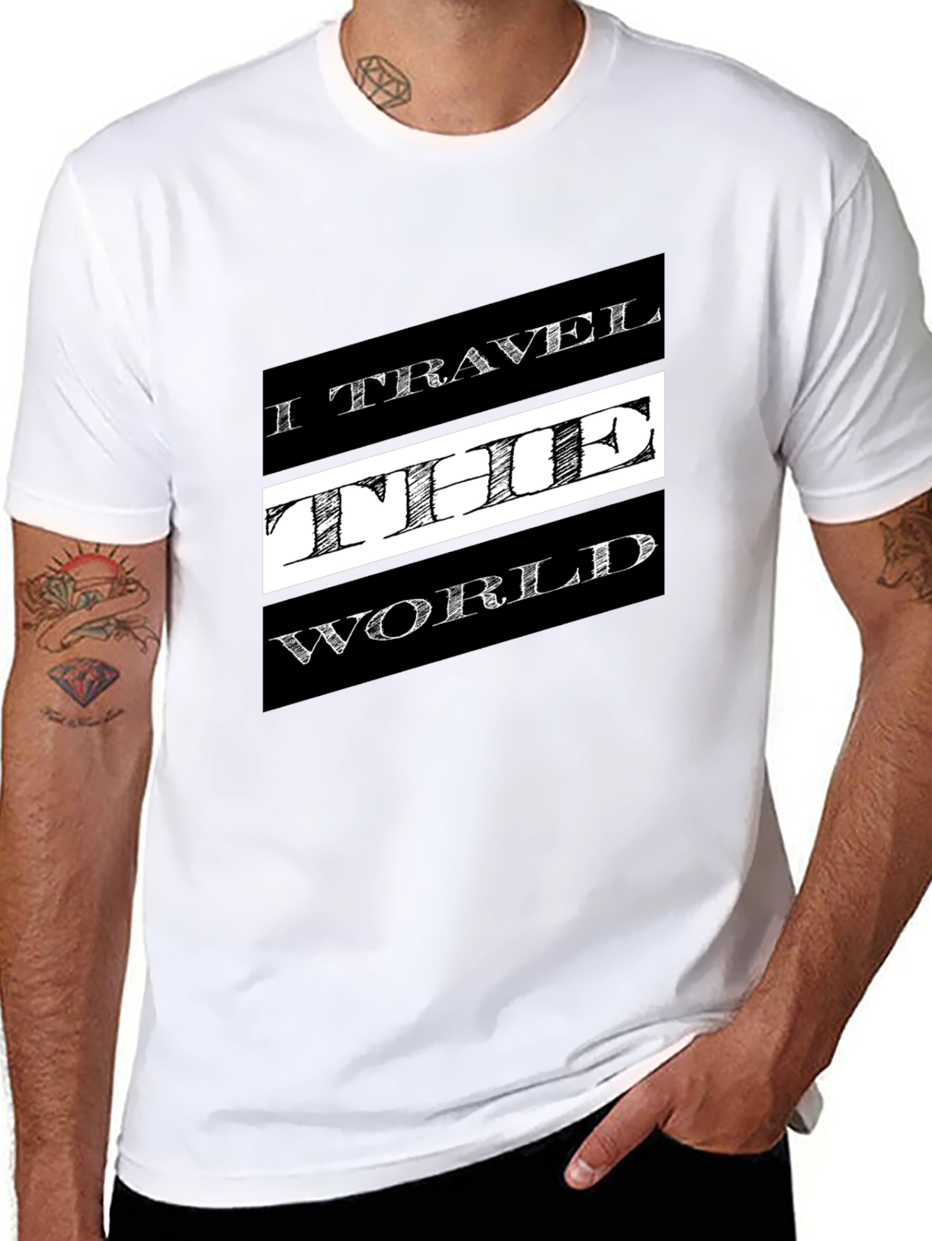 Travel the World Black Graphic T-Shirt