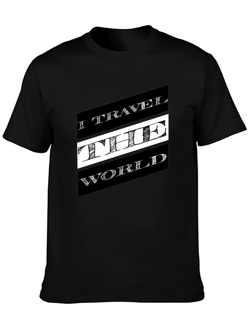 Travel the World Black Graphic T-Shirt