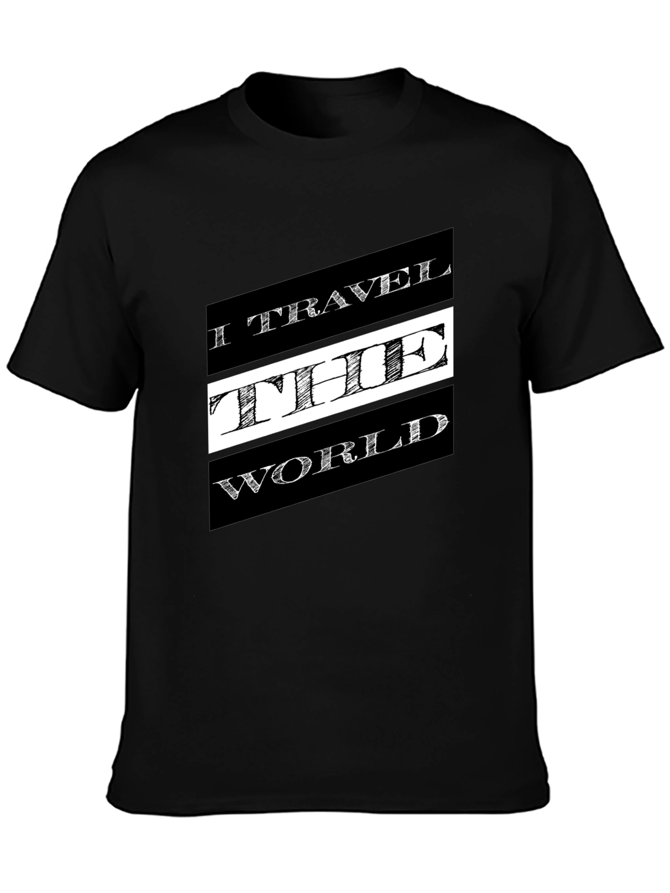 Travel the World Black Graphic T-Shirt