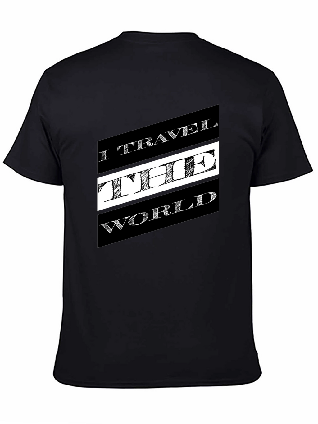 Travel the World Black Graphic T-Shirt