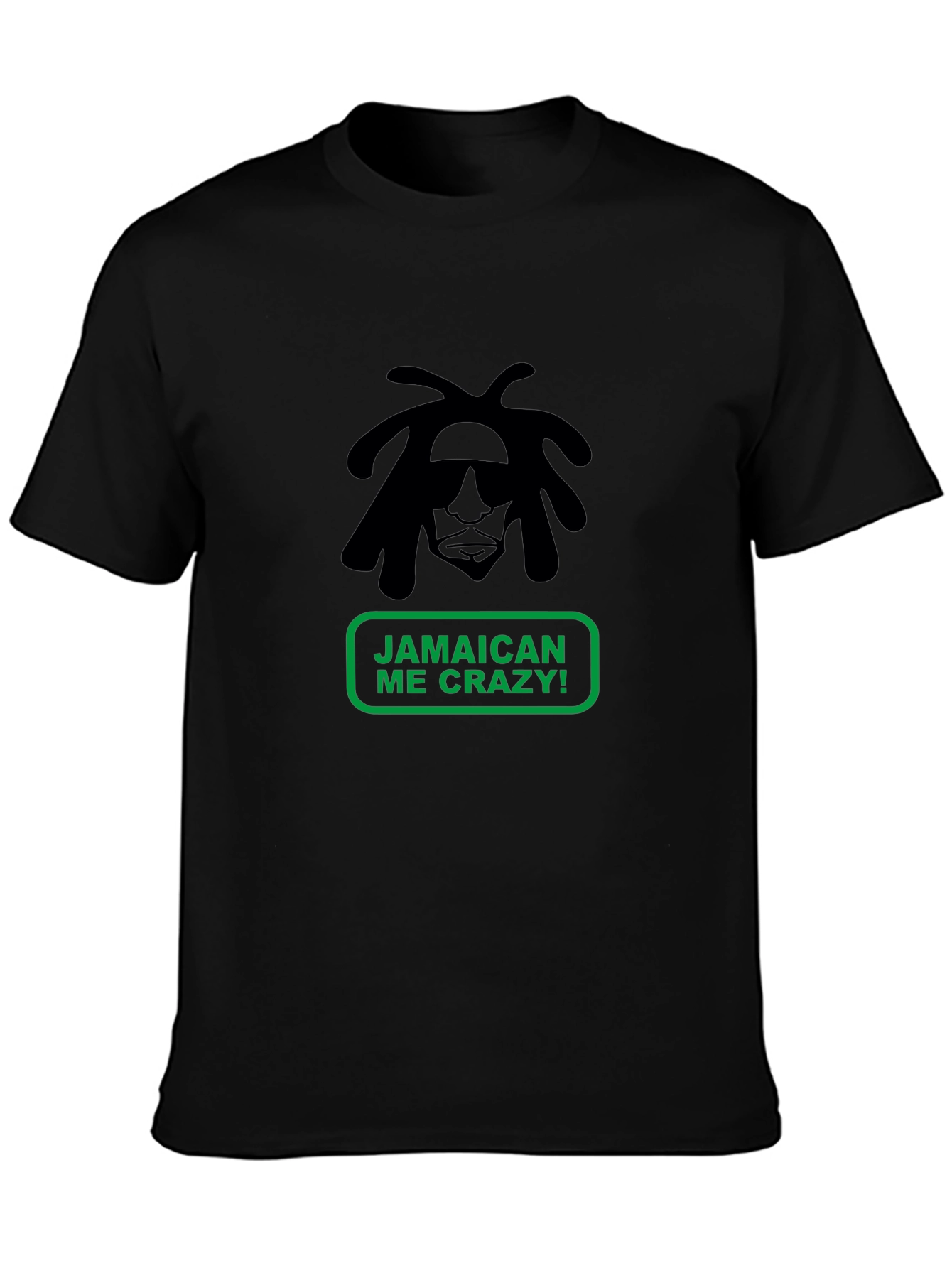 Jamaican Me Crazy T-Shirt - Black Cotton Tee