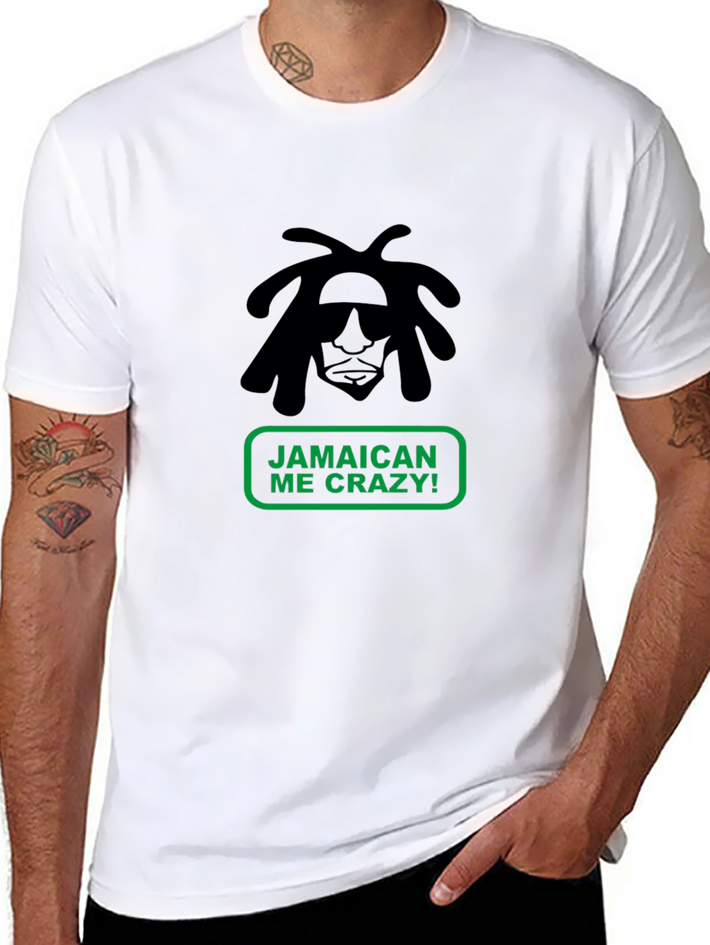 Jamaican Me Crazy T-Shirt - Black Cotton Tee