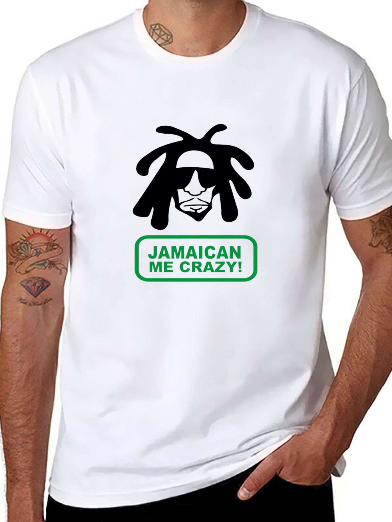 Jamaican Me Crazy T-Shirt - Black Cotton Tee