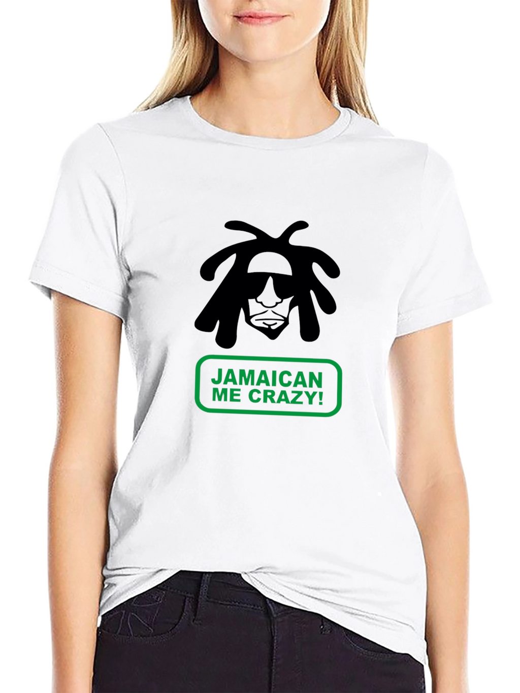 Jamaican Me Crazy T-Shirt - Black Cotton Tee