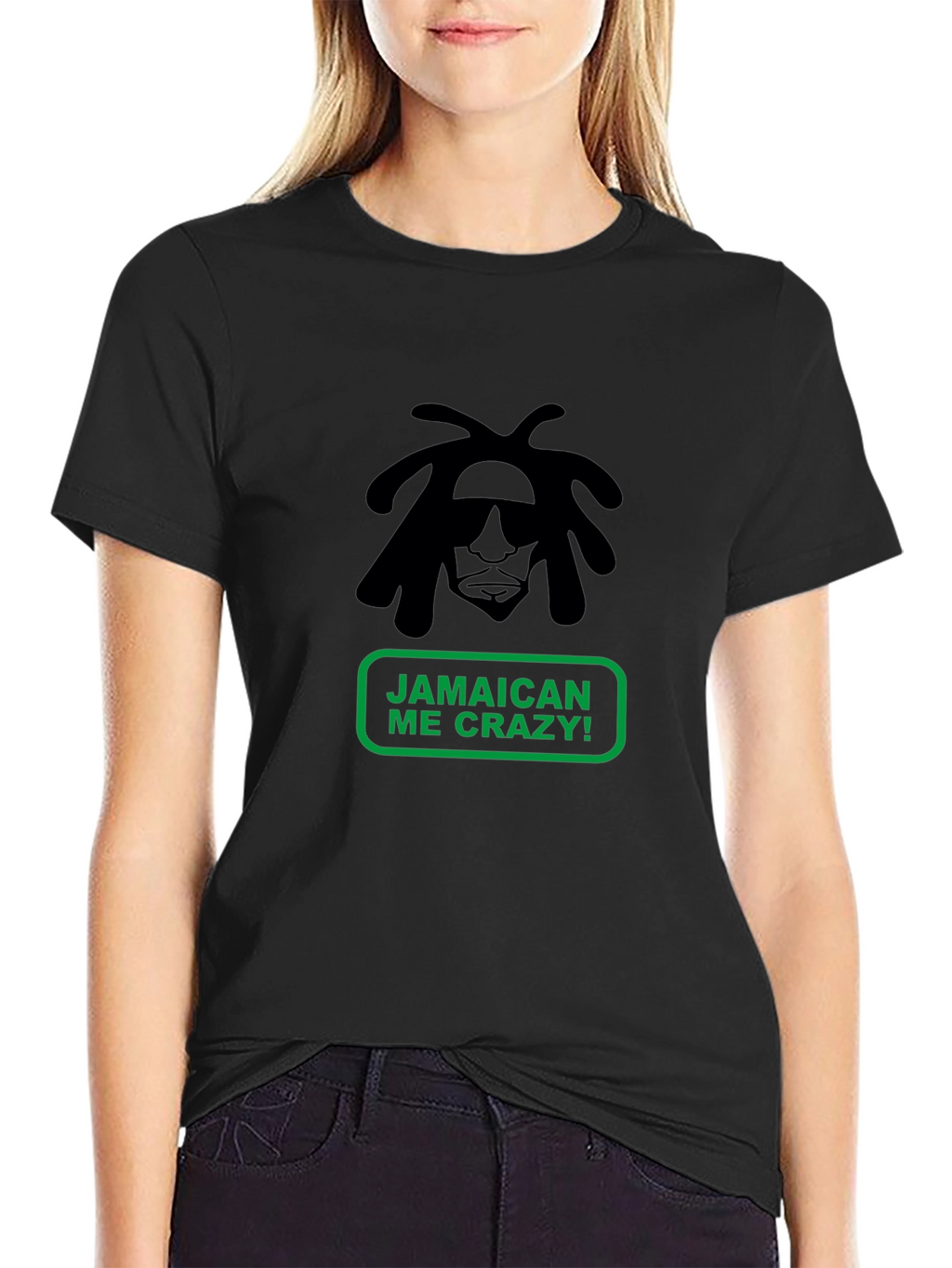 Jamaican Me Crazy T-Shirt - Black Cotton Tee