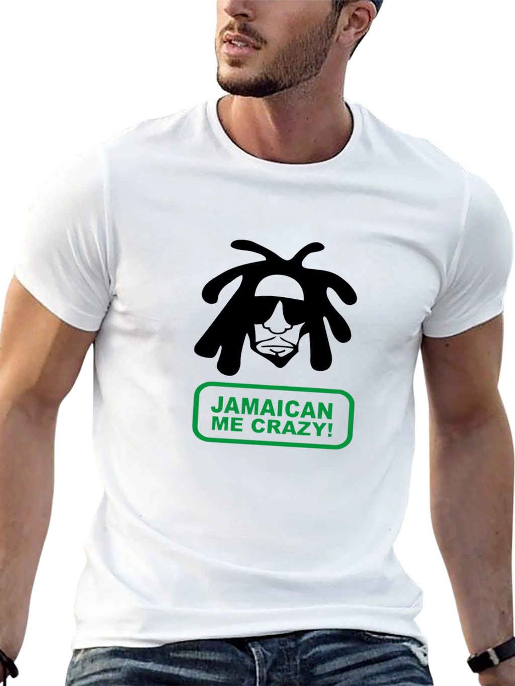 Jamaican Me Crazy T-Shirt - Black Cotton Tee