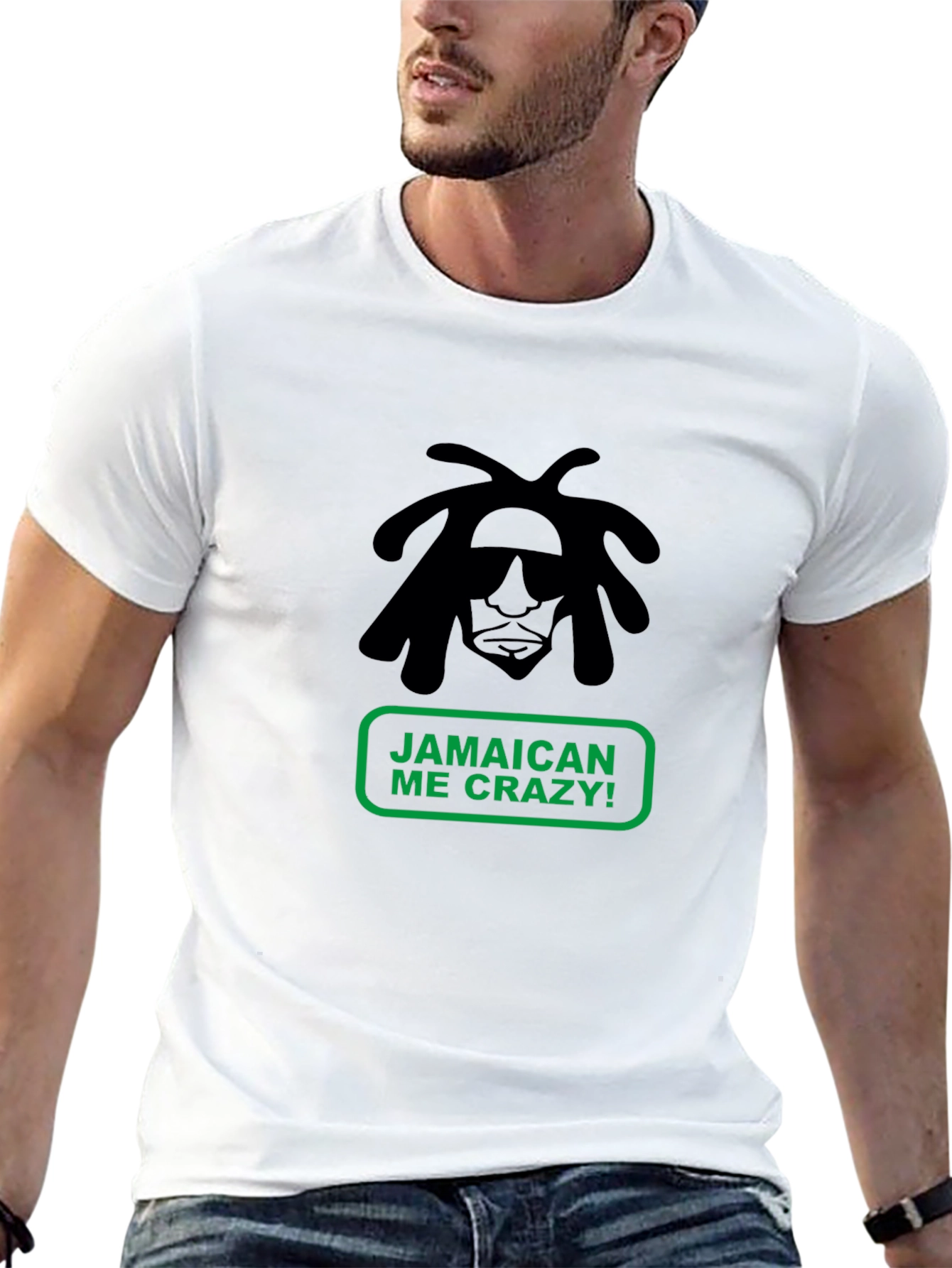 Jamaican Me Crazy T-Shirt - Black Cotton Tee