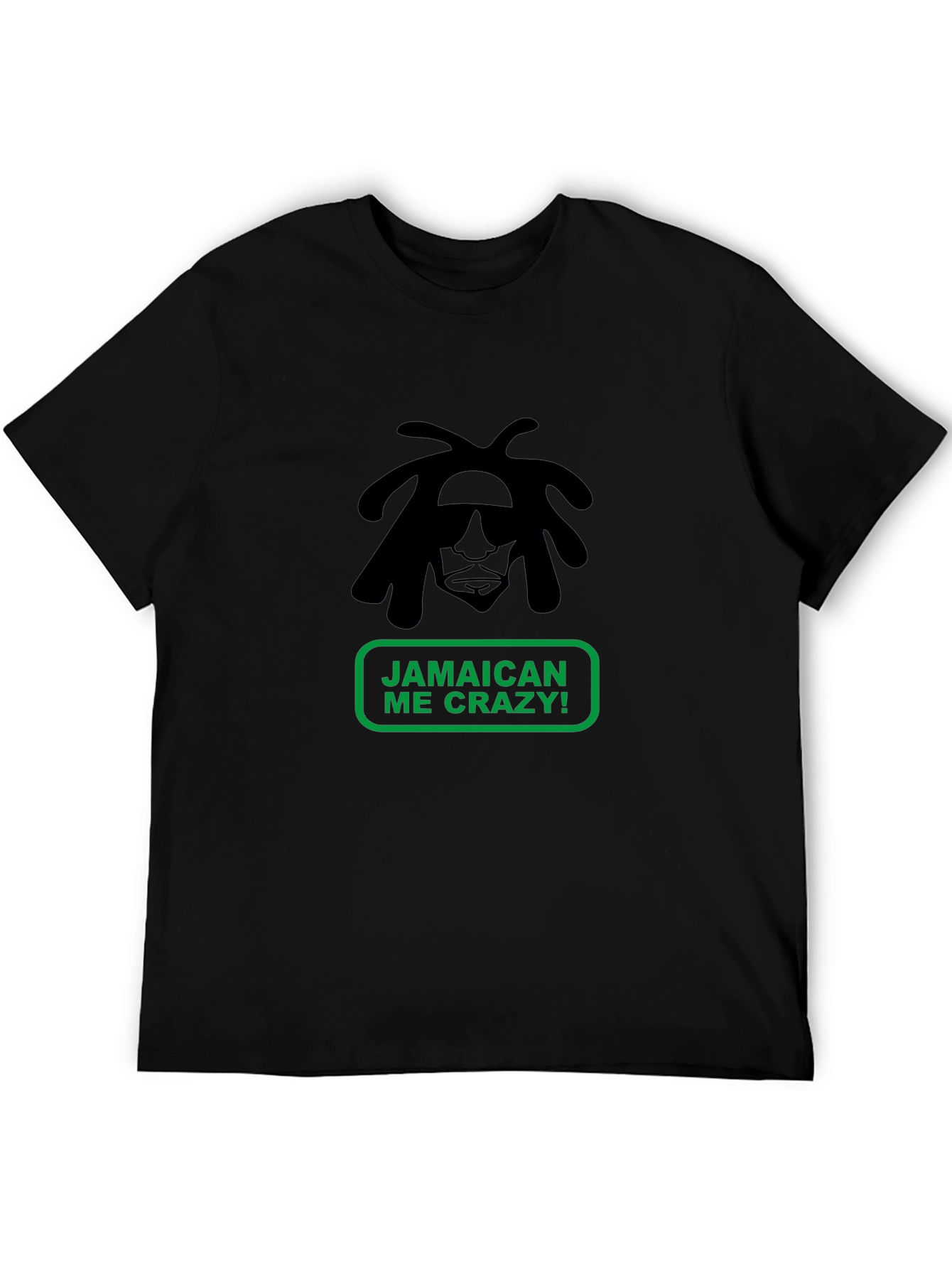 Jamaican Me Crazy T-Shirt - Black Cotton Tee