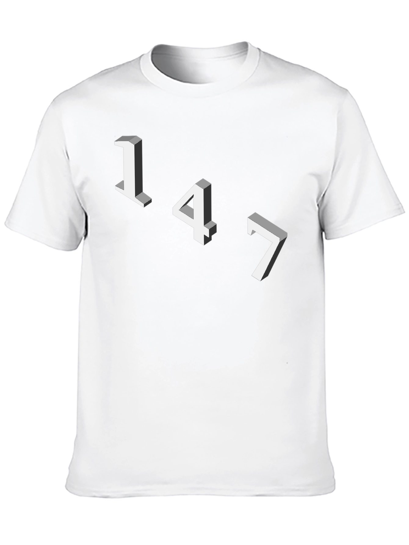 Geometric Number Tee - 147 Graphic Black T-Shirt