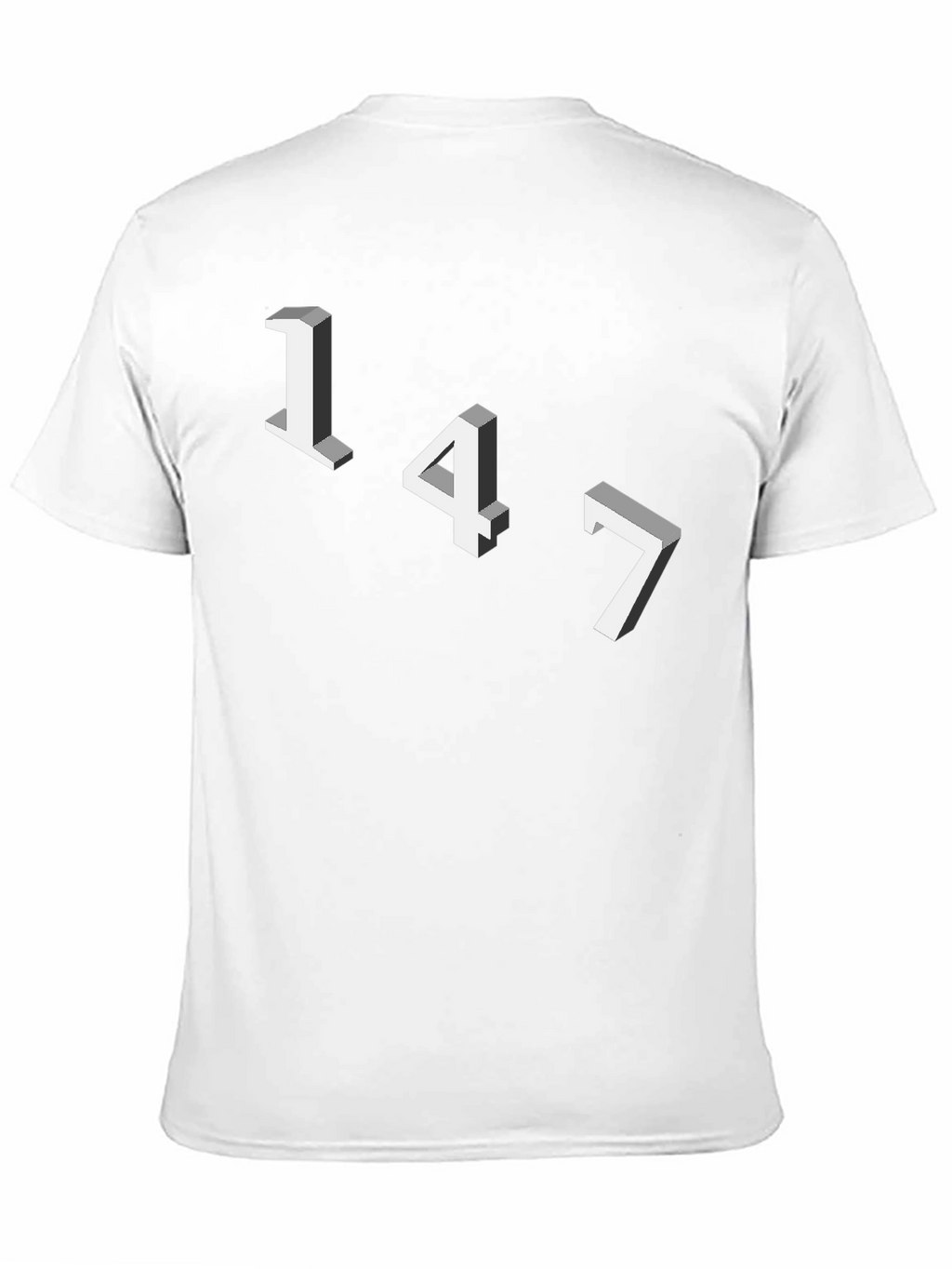 Geometric Number Tee - 147 Graphic Black T-Shirt