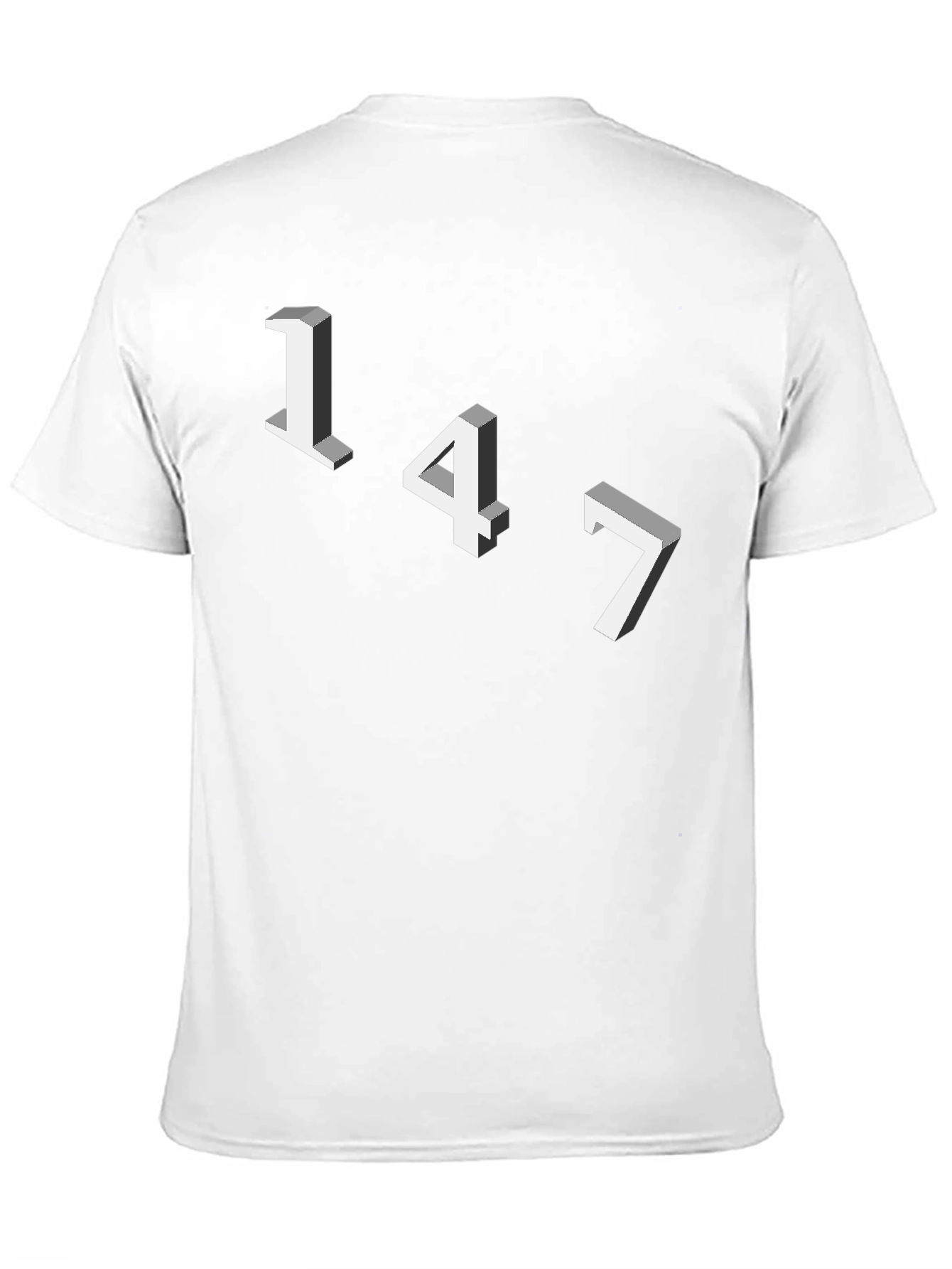 Geometric Number Tee - 147 Graphic Black T-Shirt