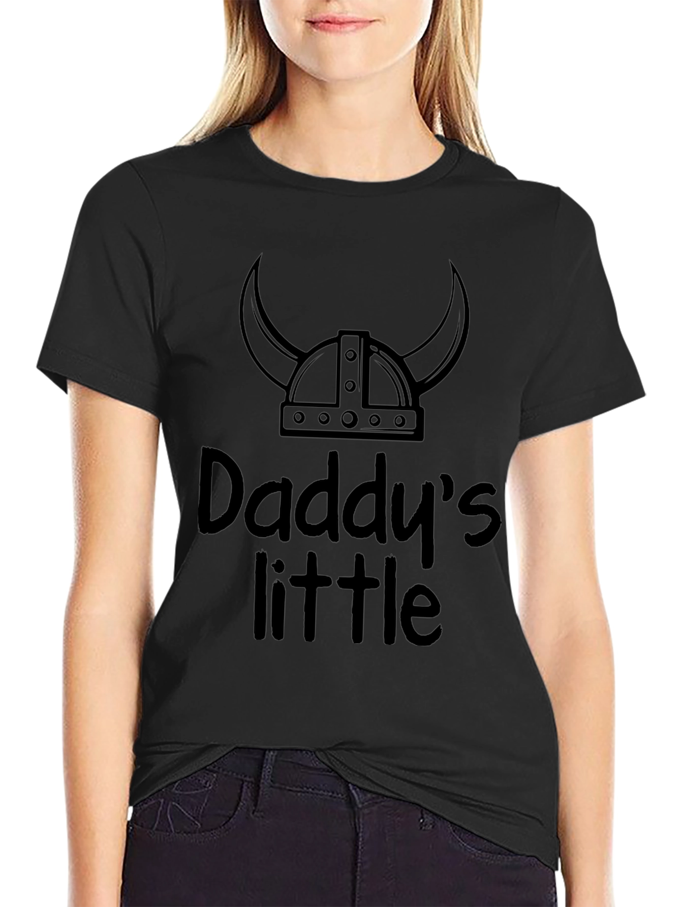 Daddys Little Viking Black T-Shirt
