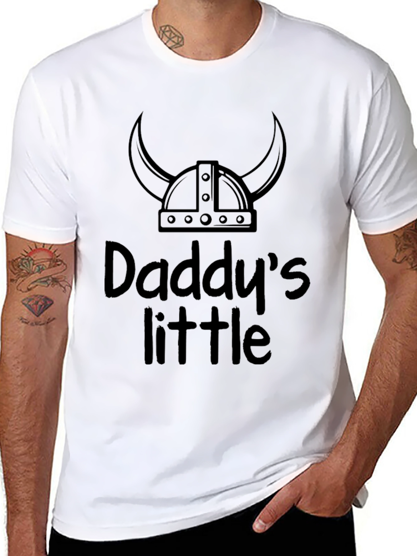 Daddys Little Viking Black T-Shirt