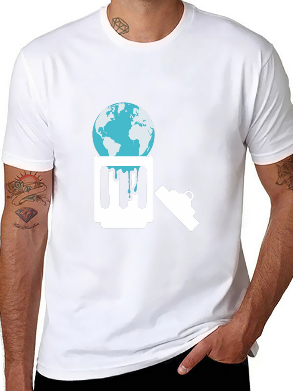 Eco-Awareness Graphic Tee - Earth in Trash