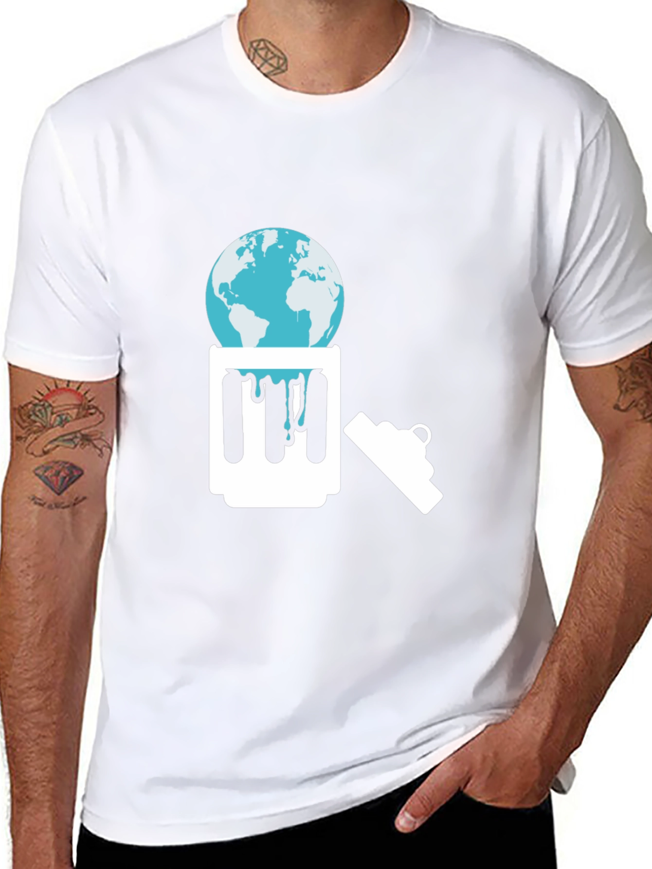 Eco-Awareness Graphic Tee - Earth in Trash