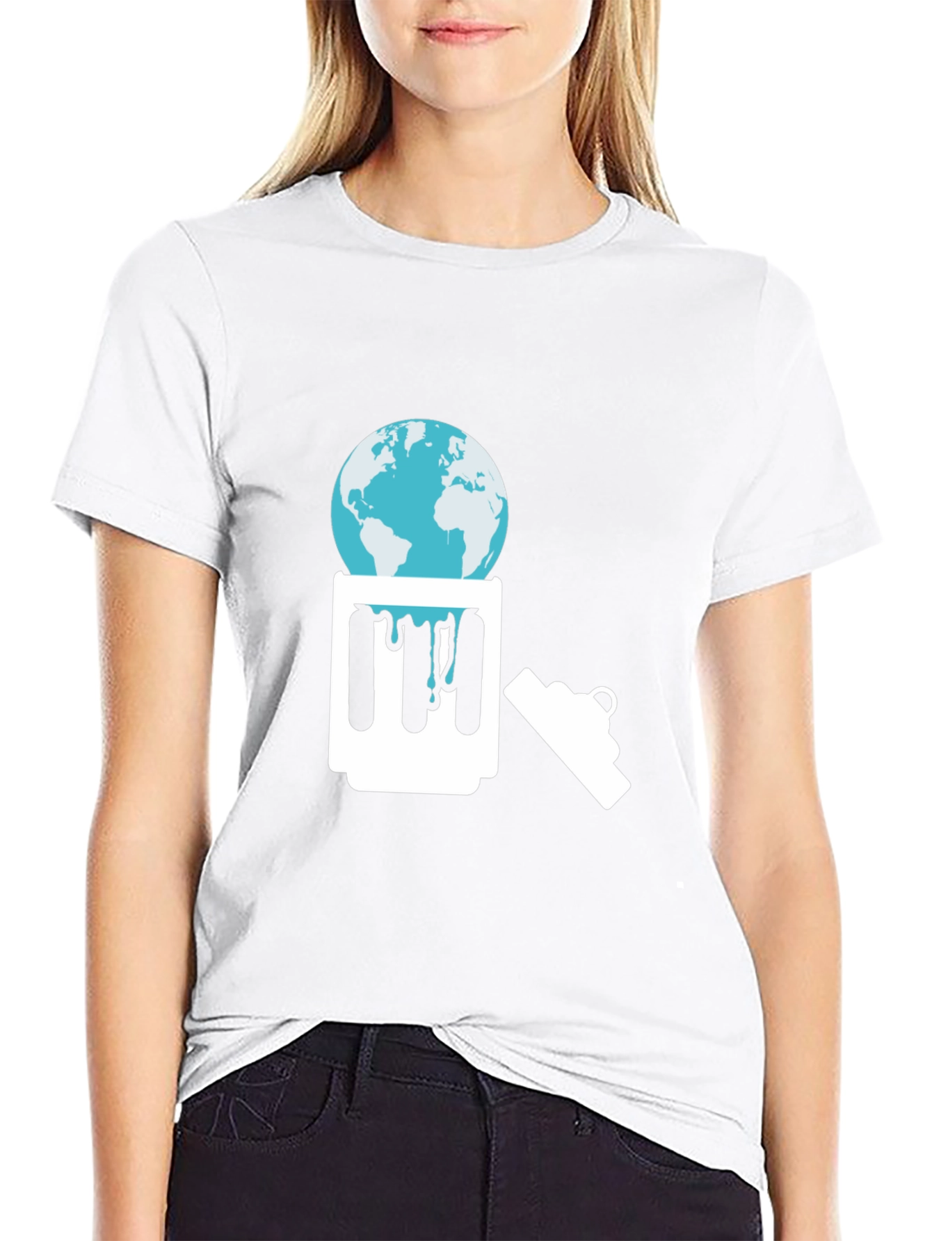 Eco-Awareness Graphic Tee - Earth in Trash