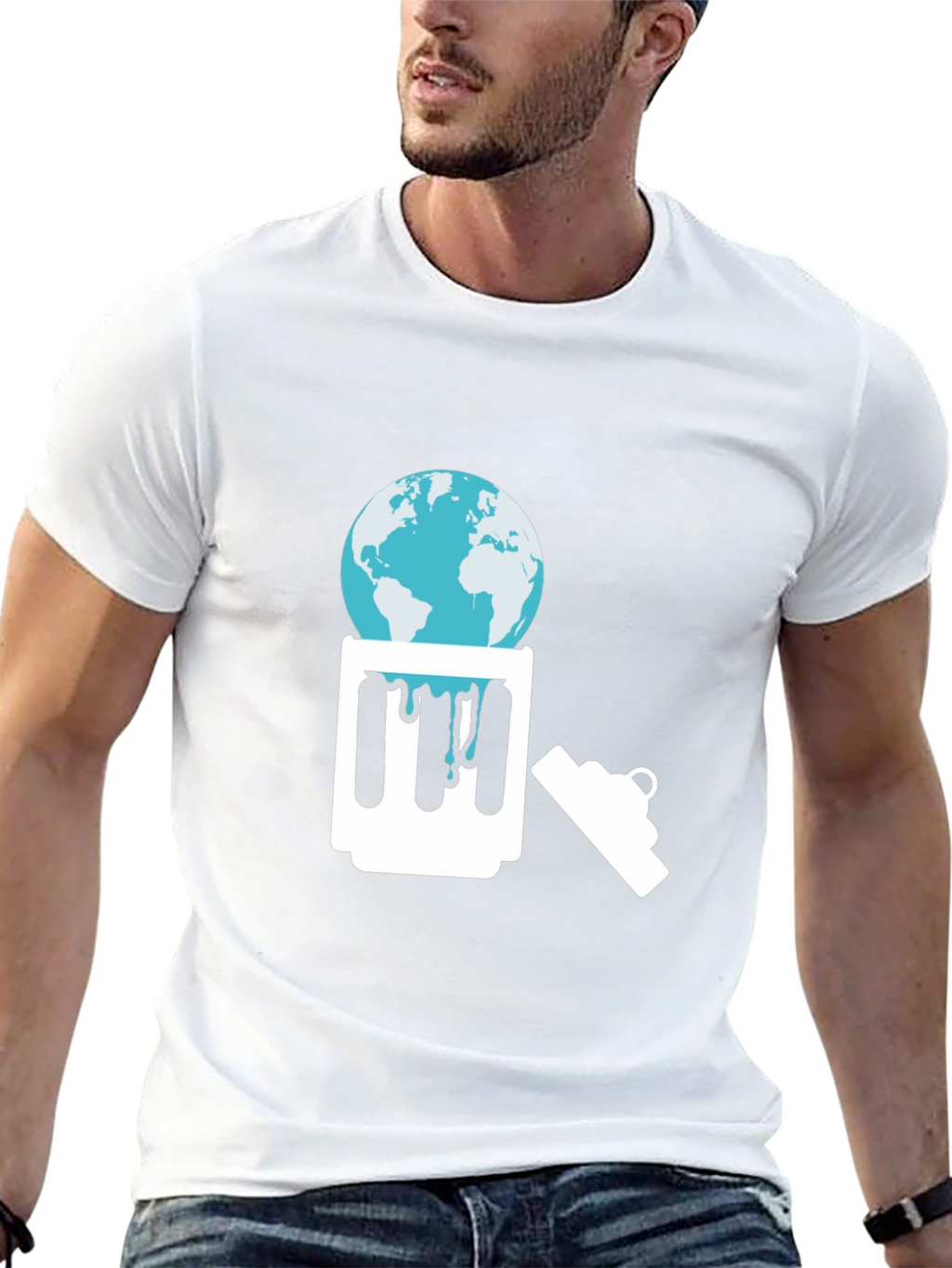 Eco-Awareness Graphic Tee - Earth in Trash