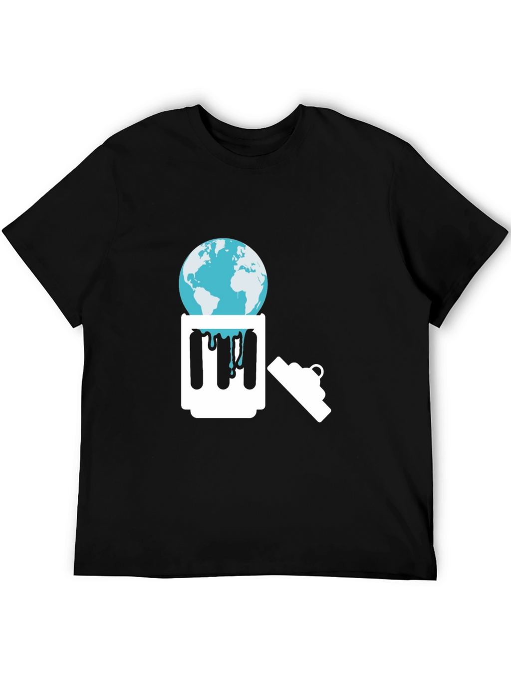 Eco-Awareness Graphic Tee - Earth in Trash