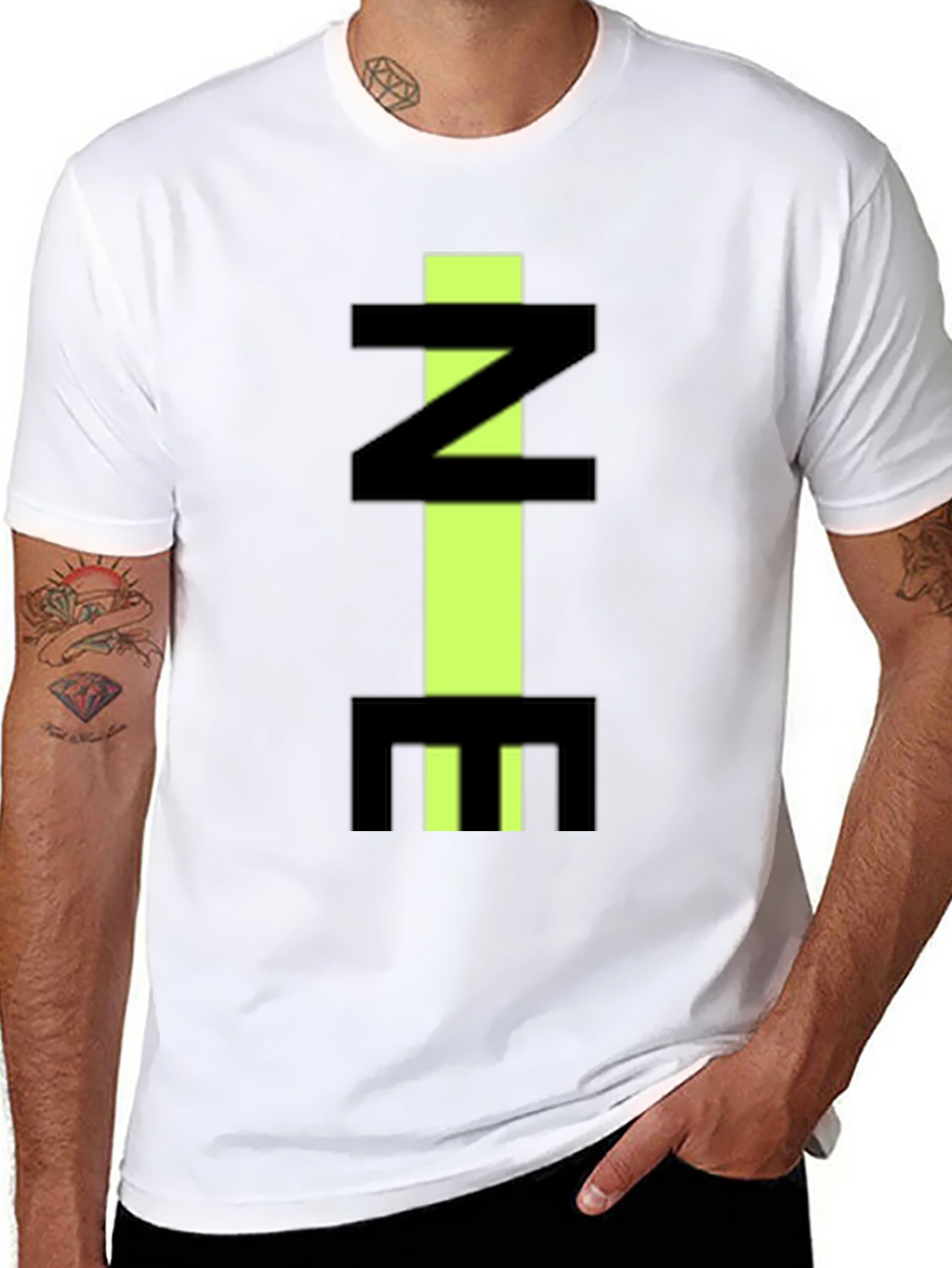 Abstract Letter Graphic Black T-Shirt