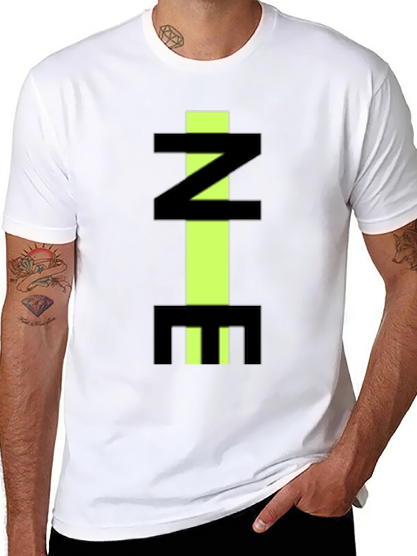 Abstract Letter Graphic Black T-Shirt