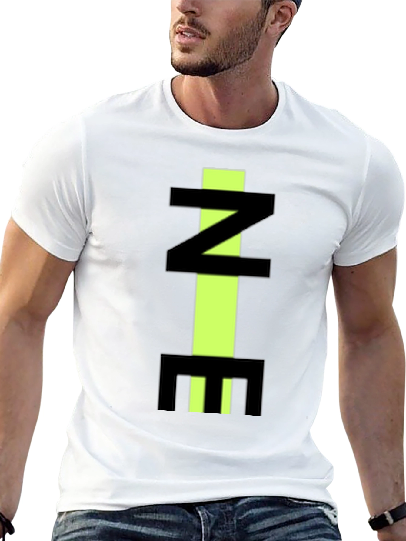 Abstract Letter Graphic Black T-Shirt