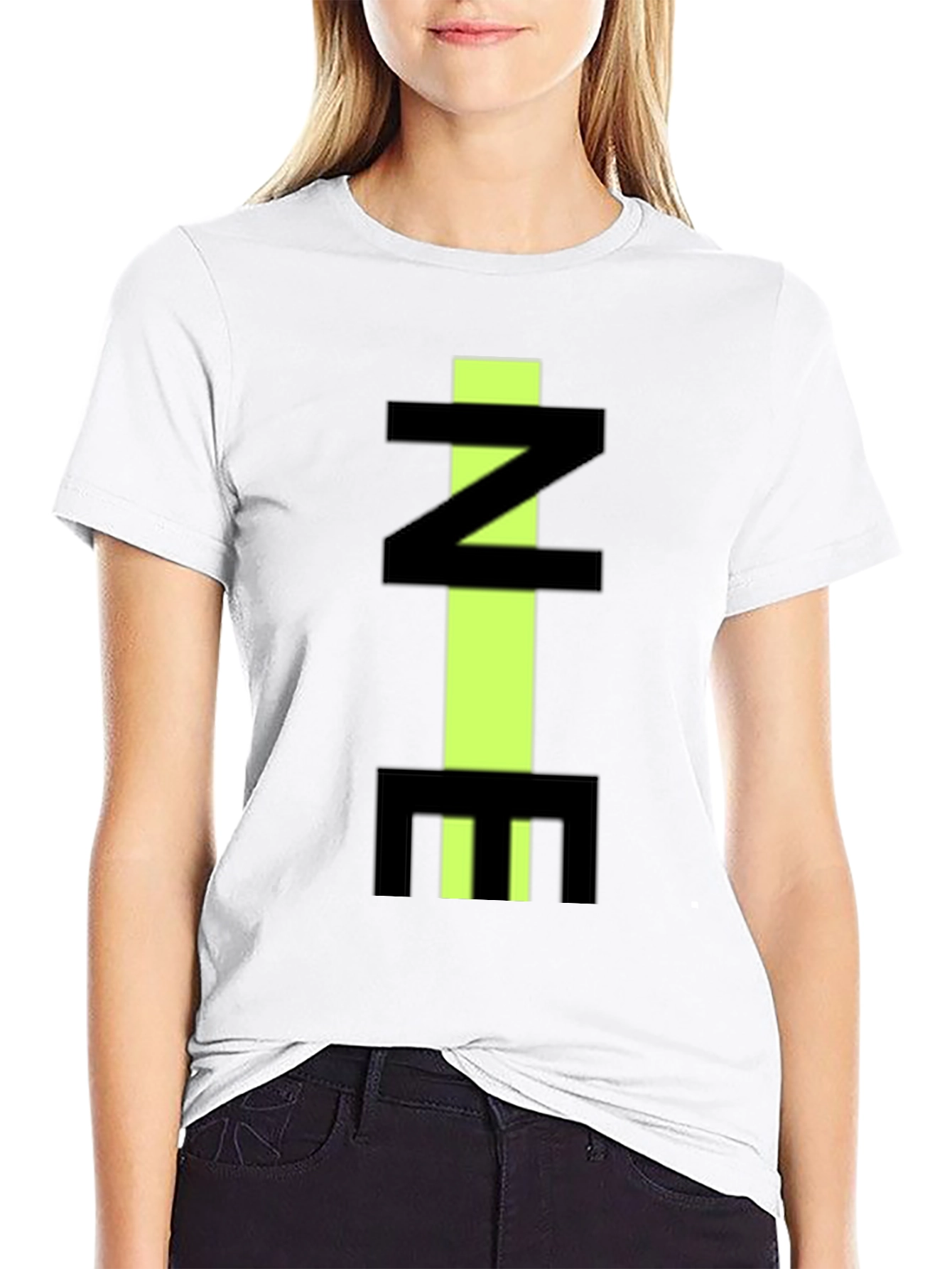 Abstract Letter Graphic Black T-Shirt