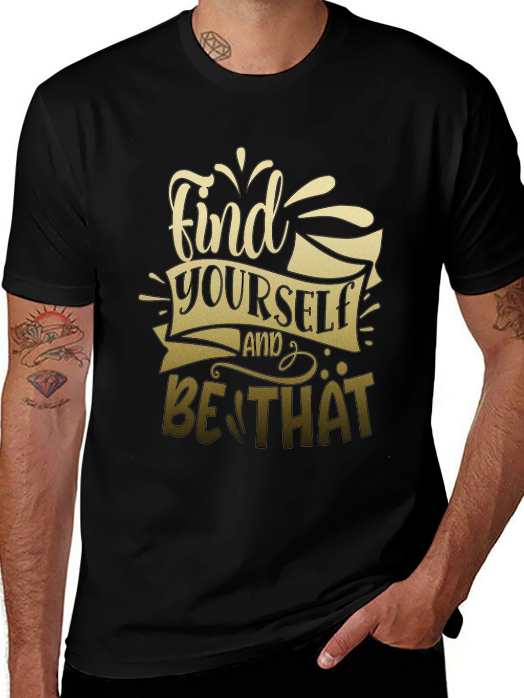 Find Yourself Graphic T-Shirt - Stylish Black Tee