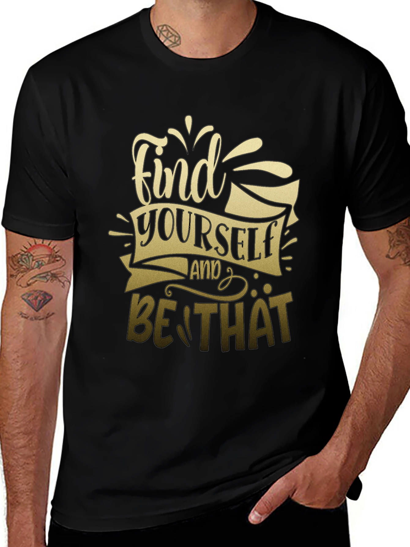 Find Yourself Graphic T-Shirt - Stylish Black Tee