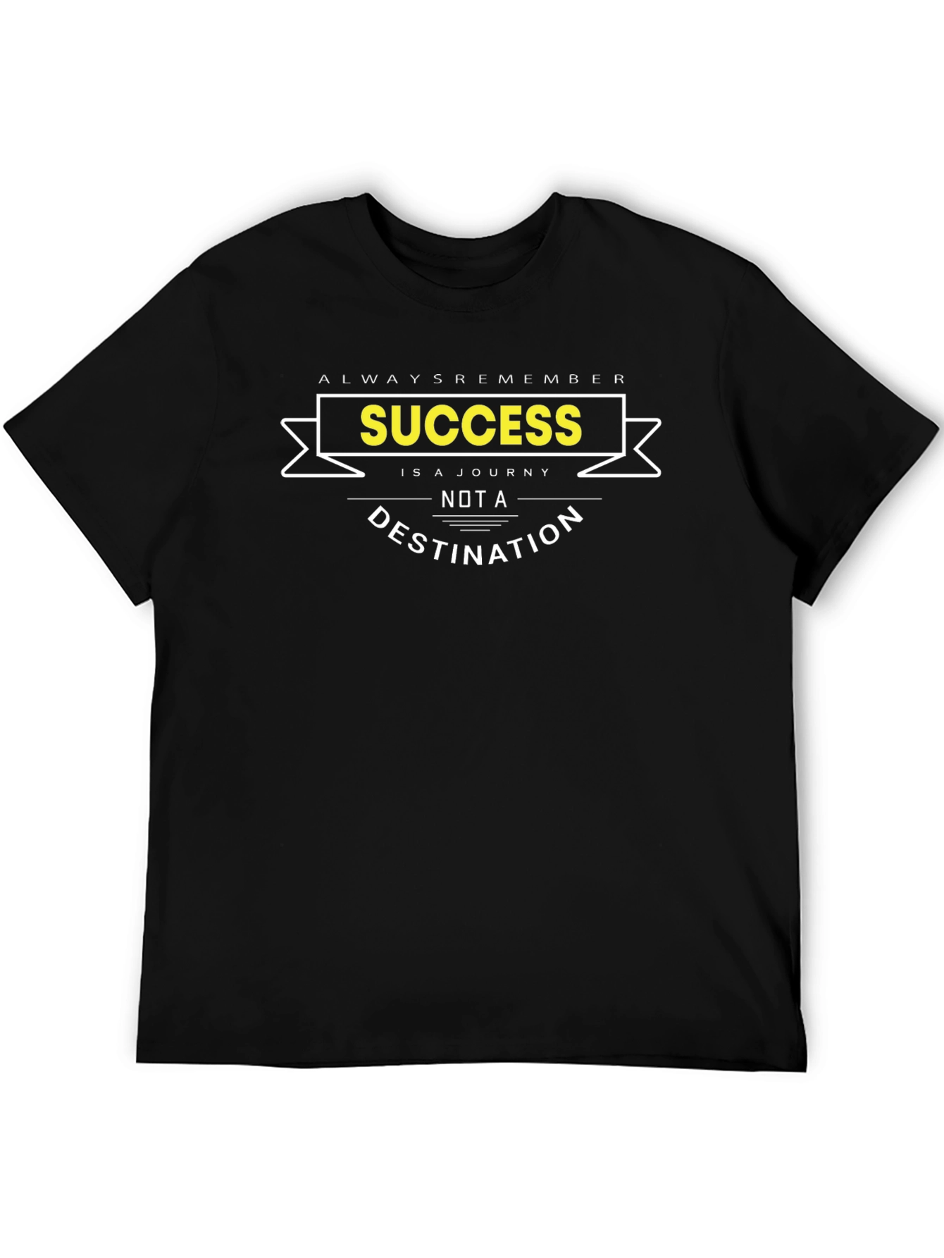 Success Journey Black Graphic T-Shirt