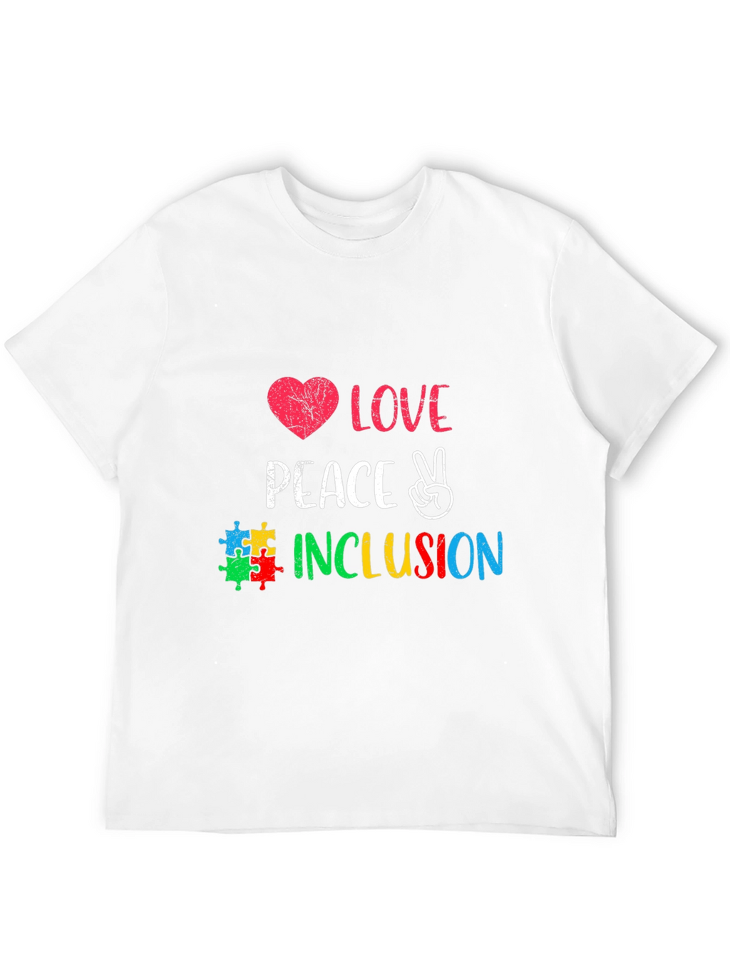 Love Peace Inclusion Autism Awareness T-Shirt