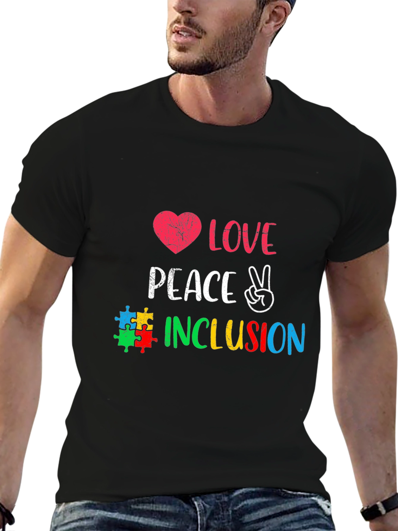 Love Peace Inclusion Autism Awareness T-Shirt