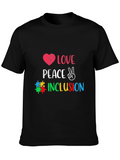 Love Peace Inclusion Autism Awareness T-Shirt