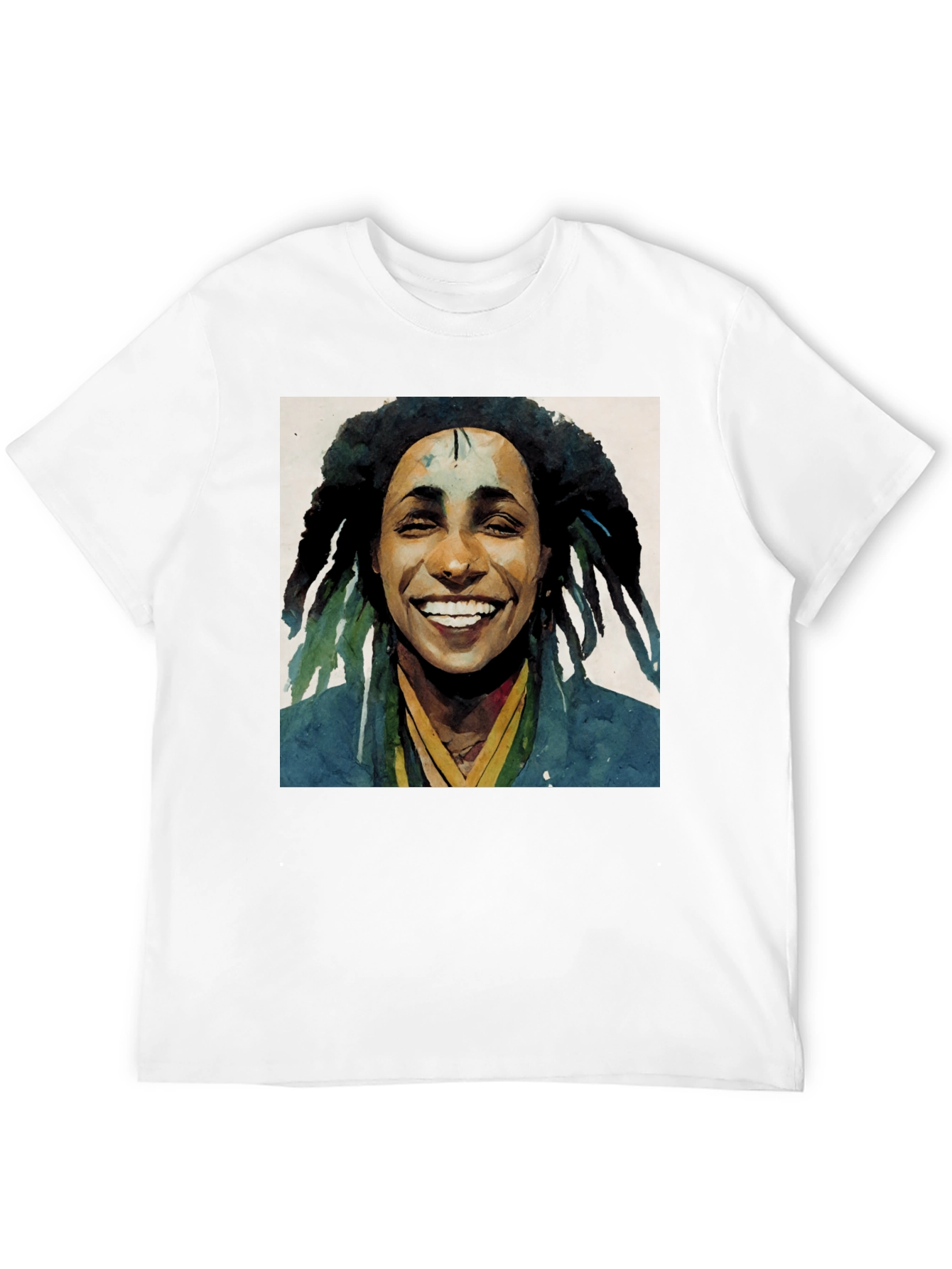 Watercolor Portrait Tee - Rastafarian Style