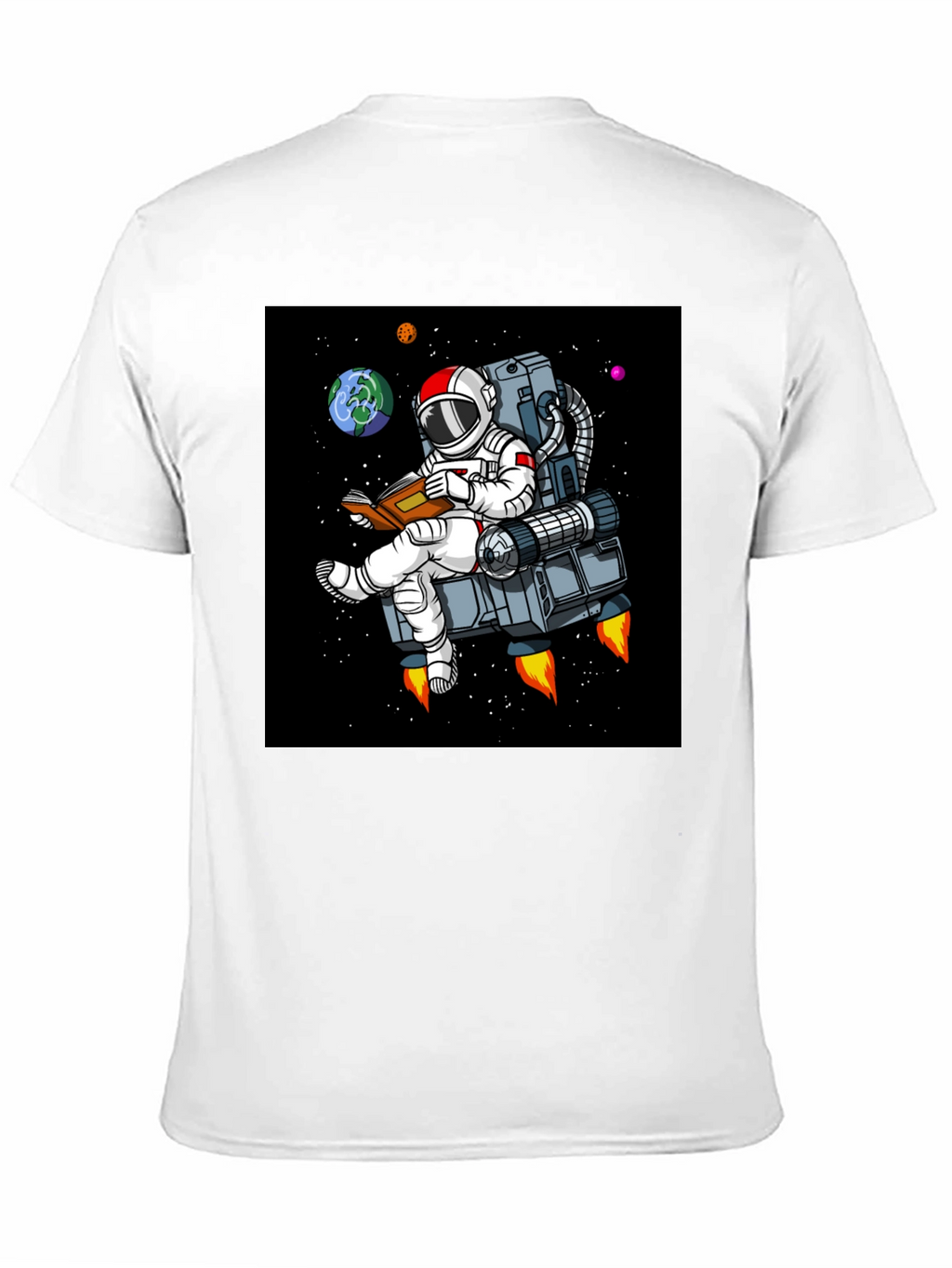 Astronaut Reading in Space T-Shirt - Black