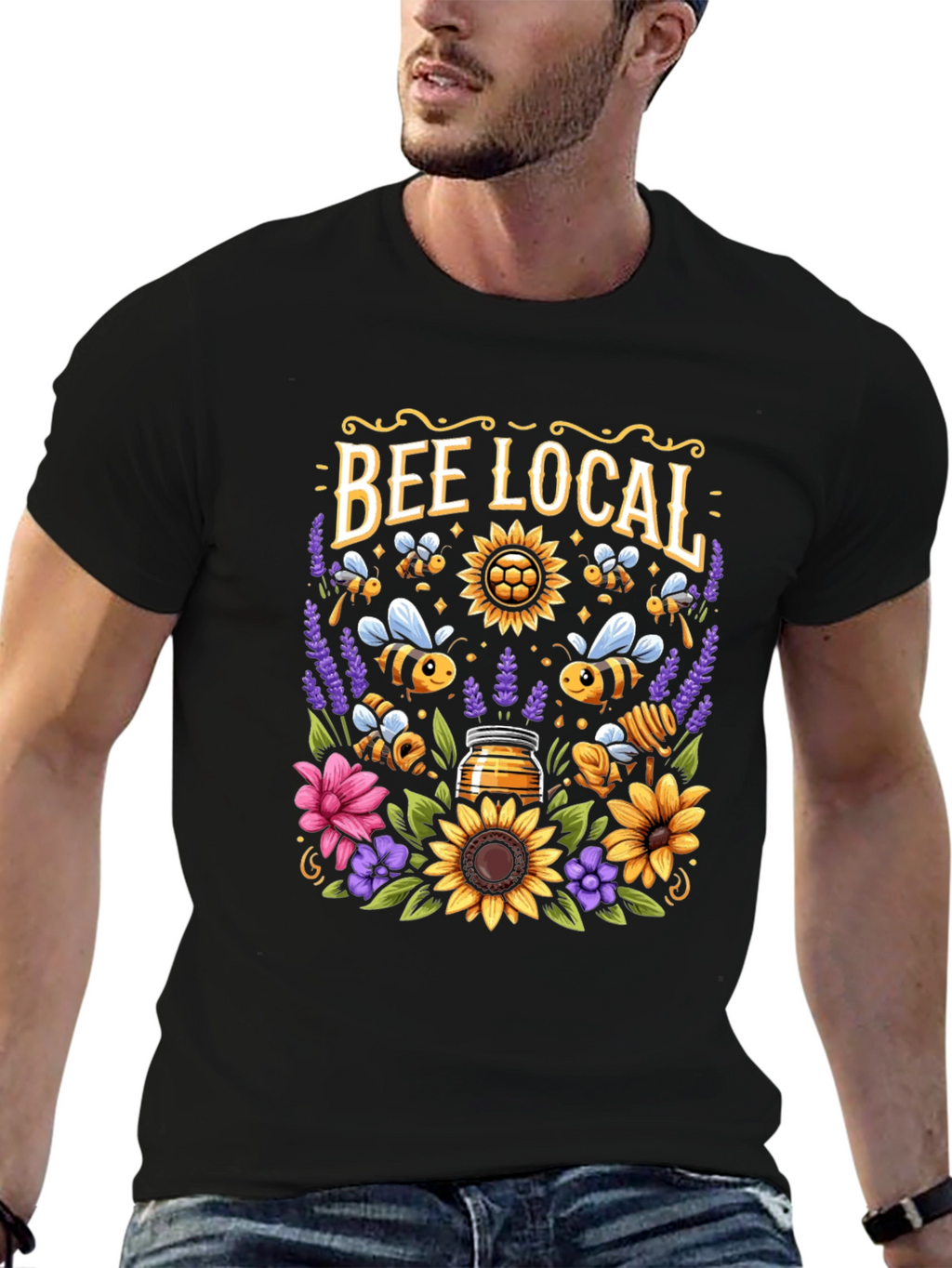 Bee Local Graphic Tee - Black