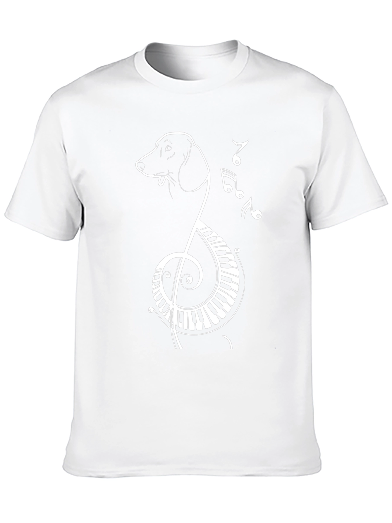 Musical Dog Graphic Tee - Black Cotton T-Shirt